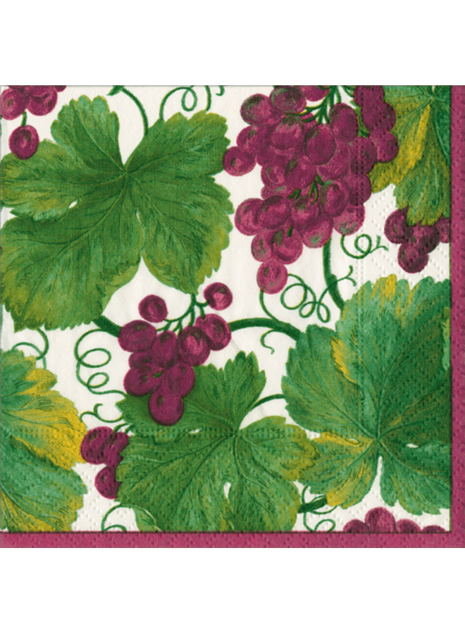Vineyard Bordeaux Cocktail Napkins - 20 Per Package