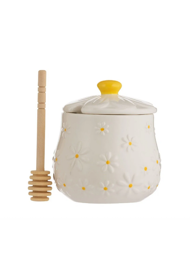 Daisy Honey Pot with Drizzler
