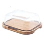 Small Bamboo Cheese Box w/ Glass Lid