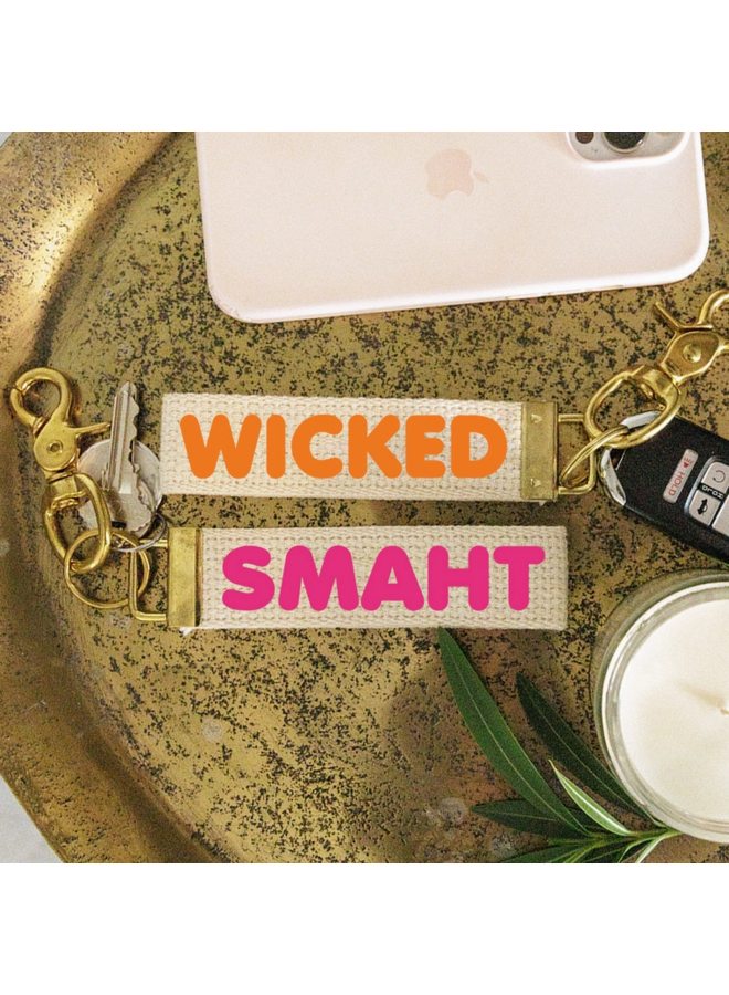 Orange and Pink Wicked Smaht Keychain