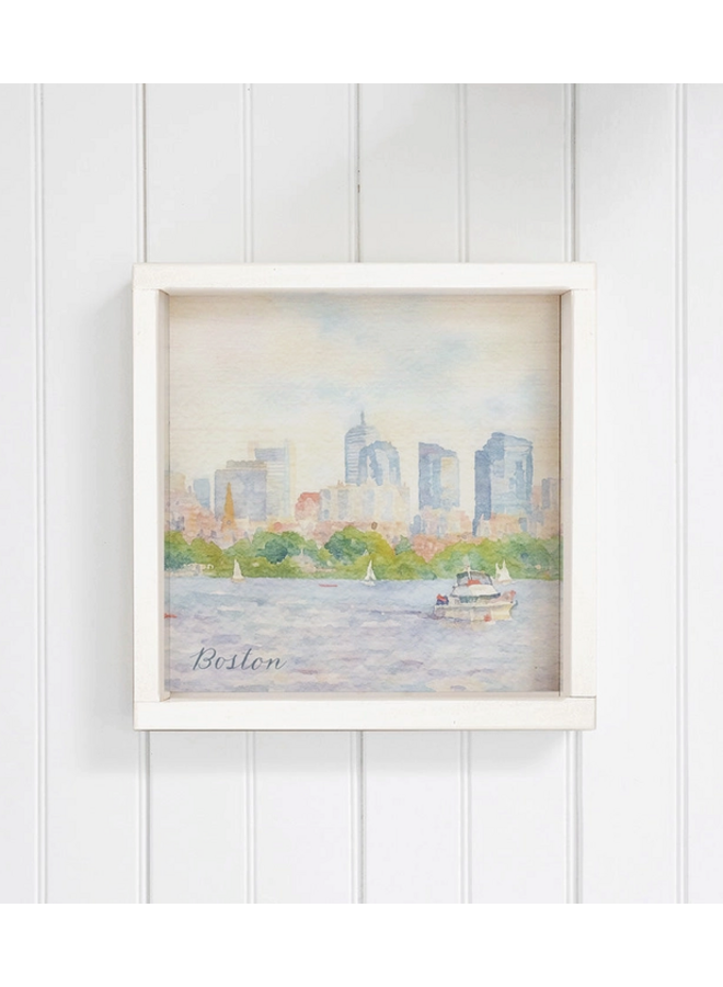 Boston City Wall Art 12"x12"