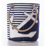 Breton Stripe White Anchor Beverage Bucket
