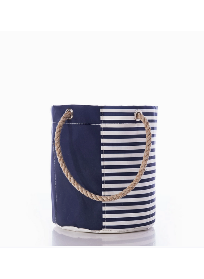 Breton Stripe White Anchor Beverage Bucket