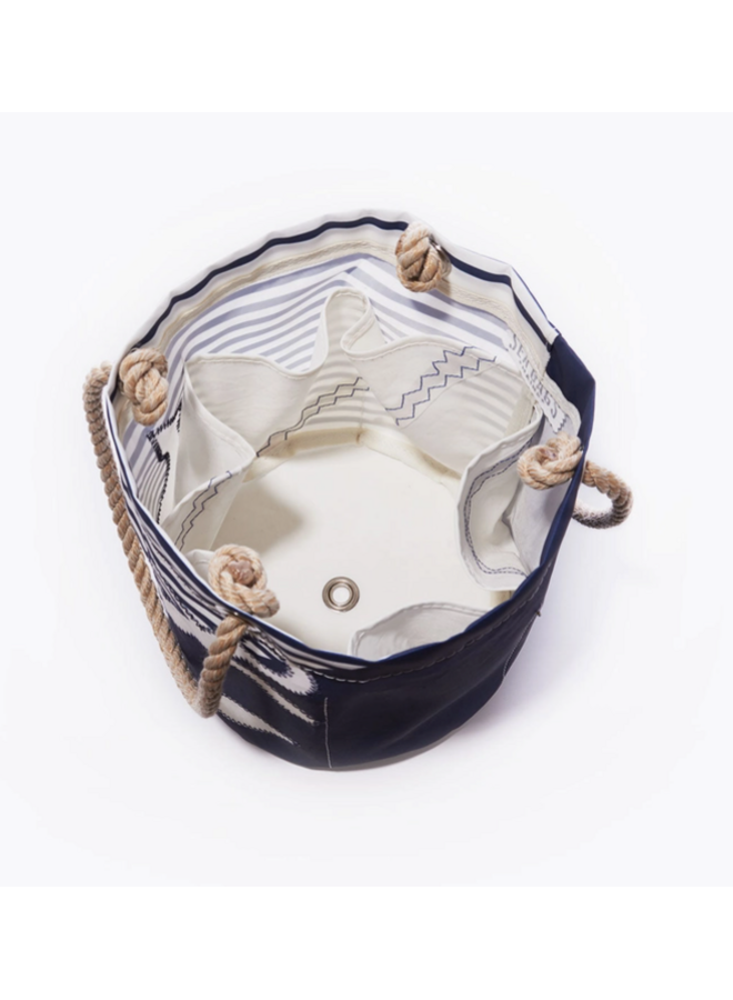 Breton Stripe White Anchor Beverage Bucket