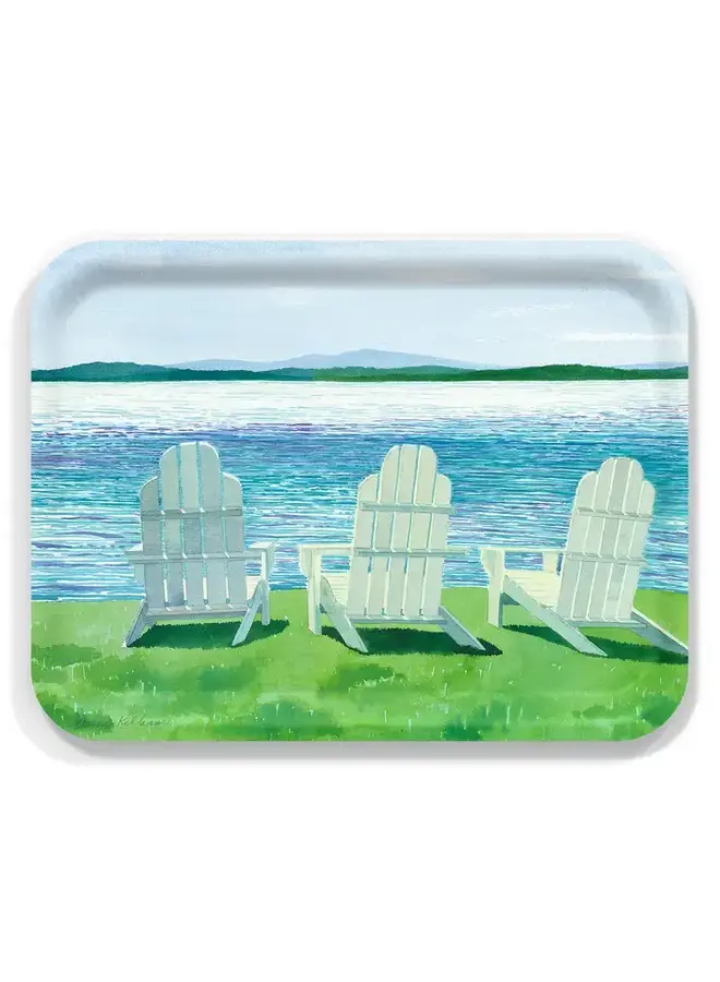 Three Chairs Tray by Anne Kilham 16.5 x 12.5 in