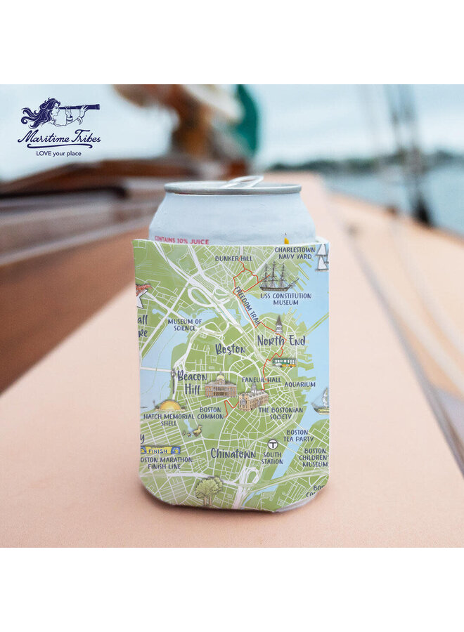 Illustrated Map Can Koozie