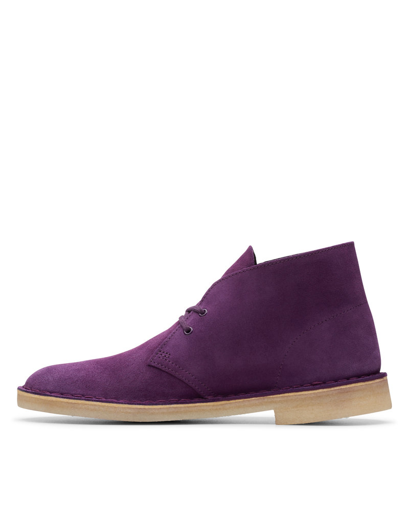 purple clarks desert boots