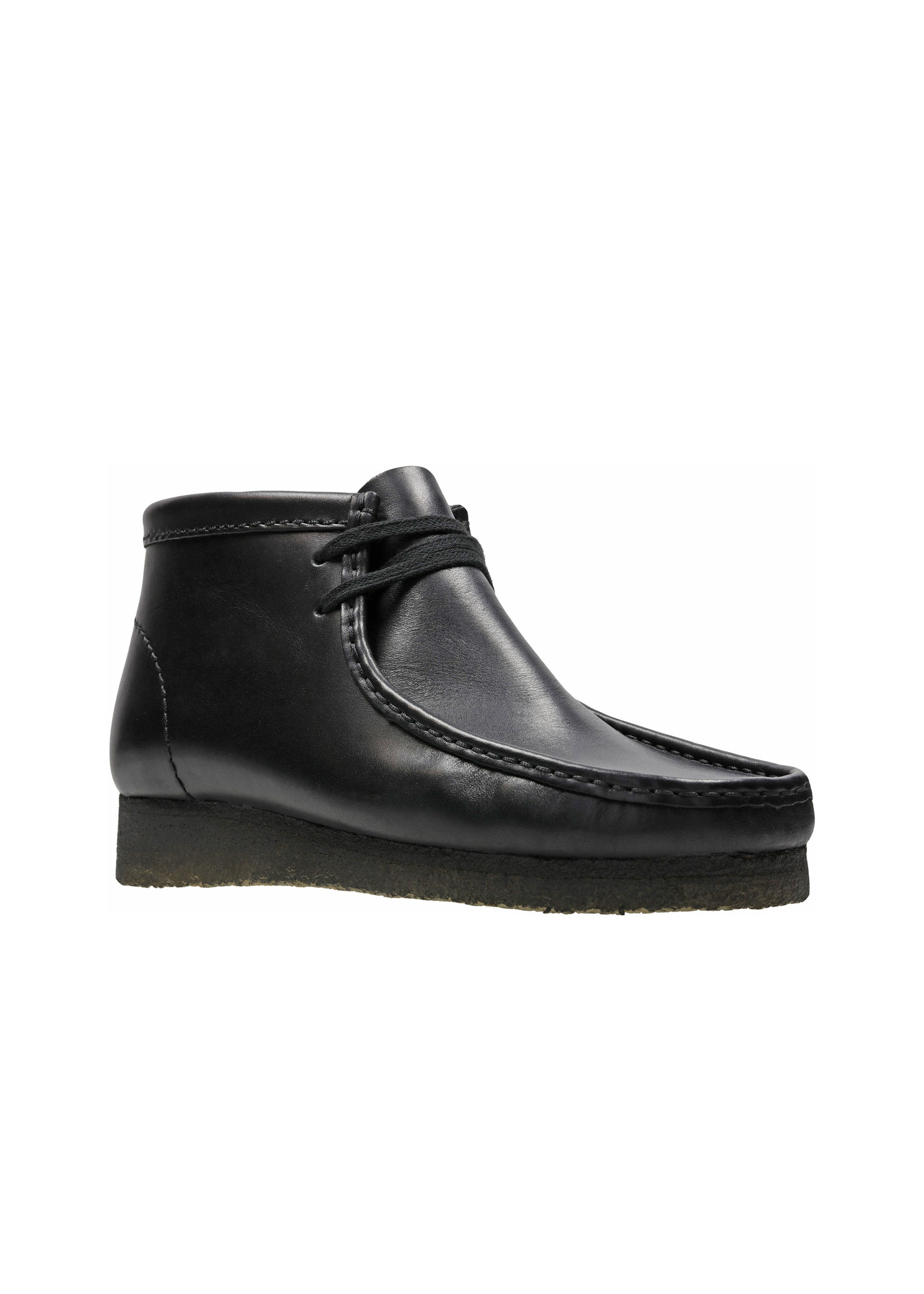 Black leather wallabees top