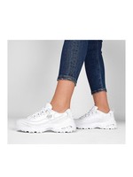 Skechers Women's Memory Foam D'Lites  Sneaker -Fresh Start - White/Silver