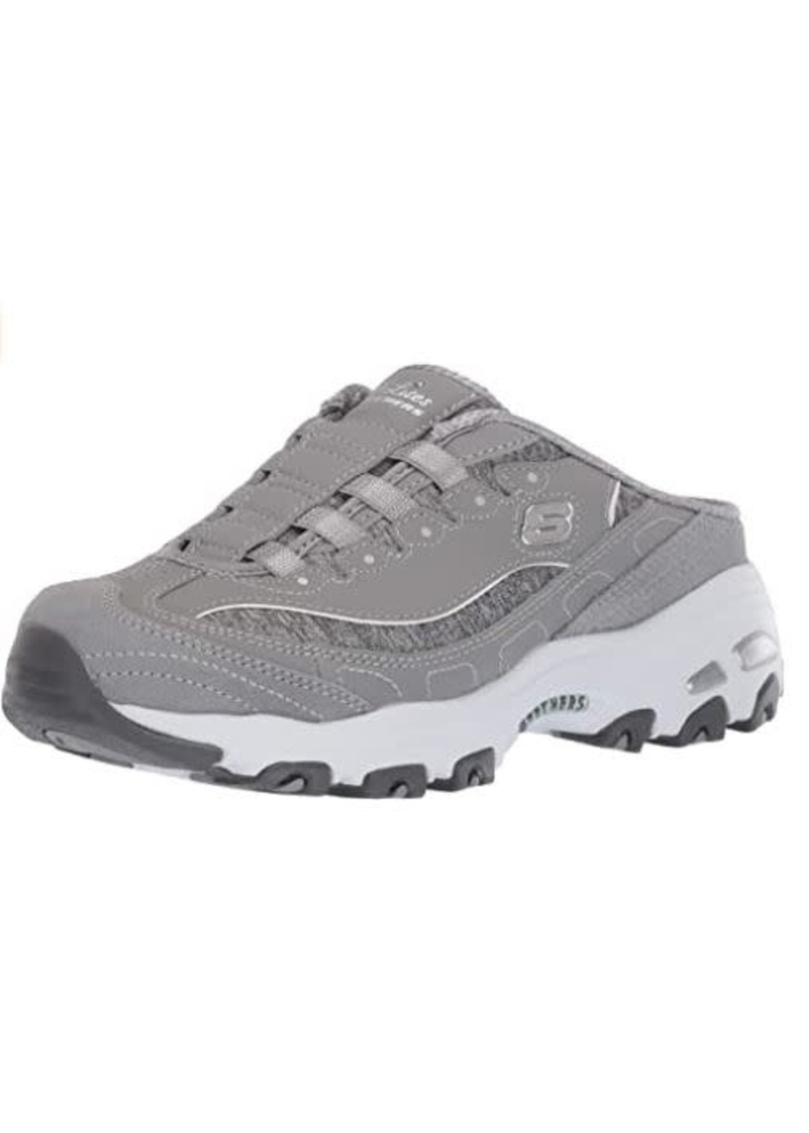 Skechers Womens D'Lites Resilient Fashion Slip On Sneaker - Grey/White