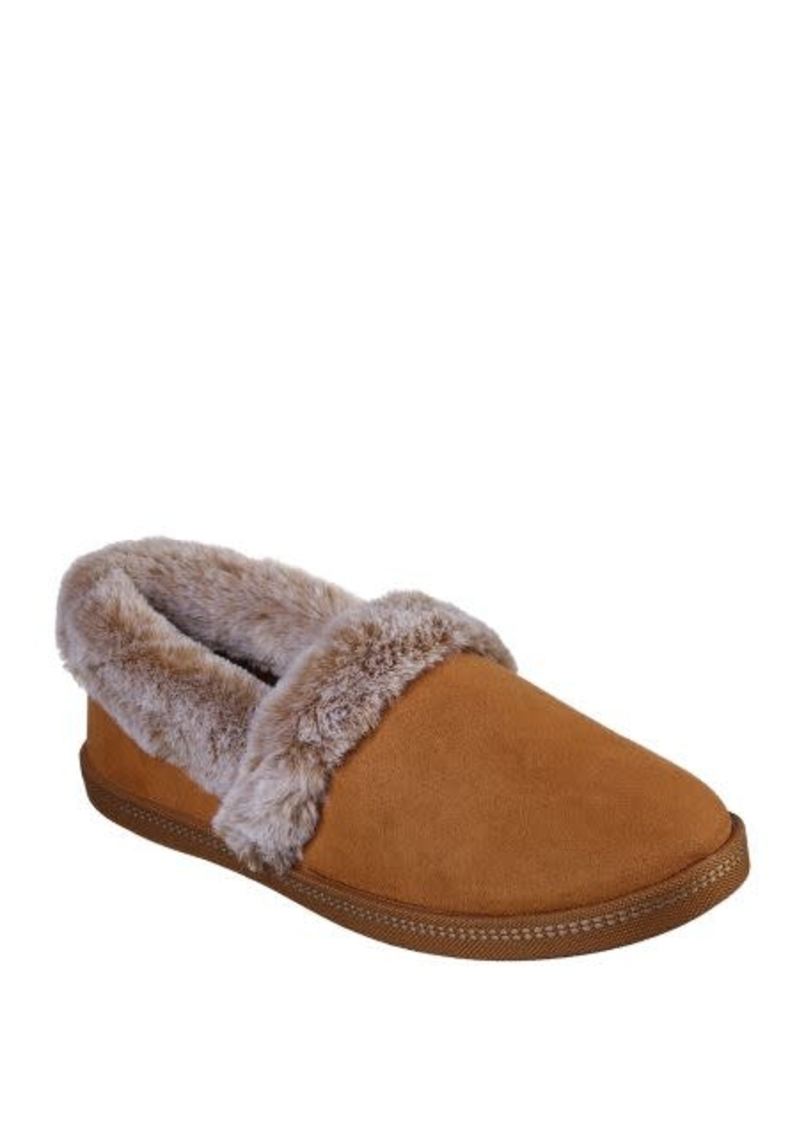 Skechers Women's Cozy Campfire-Team Toasty-Microfiber Slipper with Faux Fur Lining, Chestnut