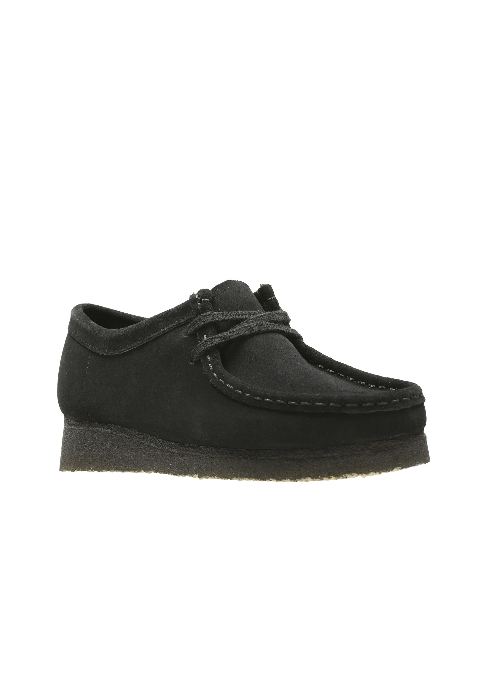 Clarks Women’s Wallabee Originals Black Suede – Iconic Moccasin with Crepe Sole (26155522)