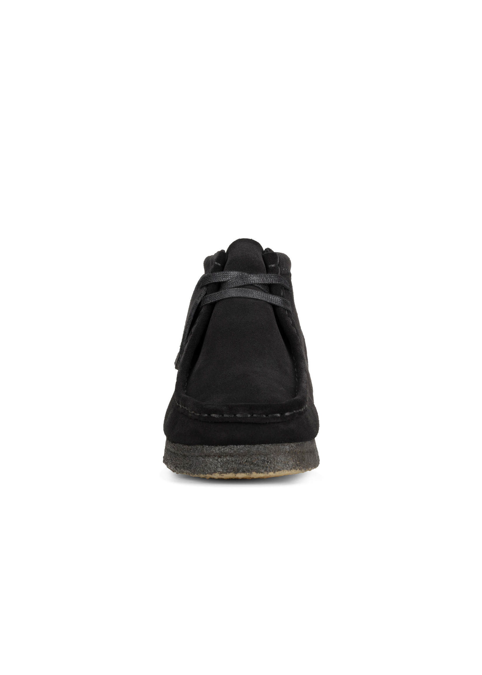 Clarks Womens Wallabee Boot Black Suede Crepe Sole