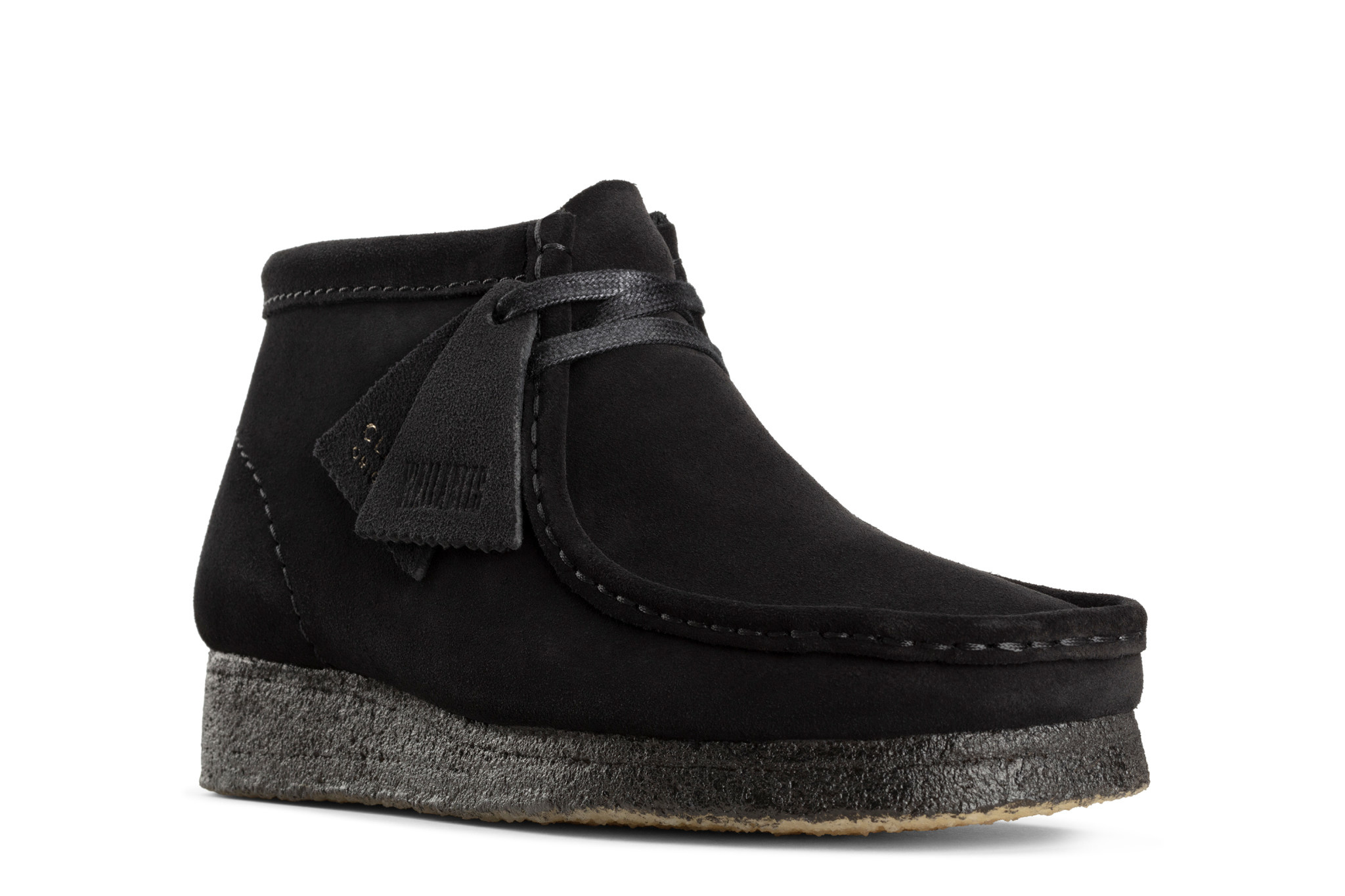 Clarks Womens Wallabee Boot Black Suede