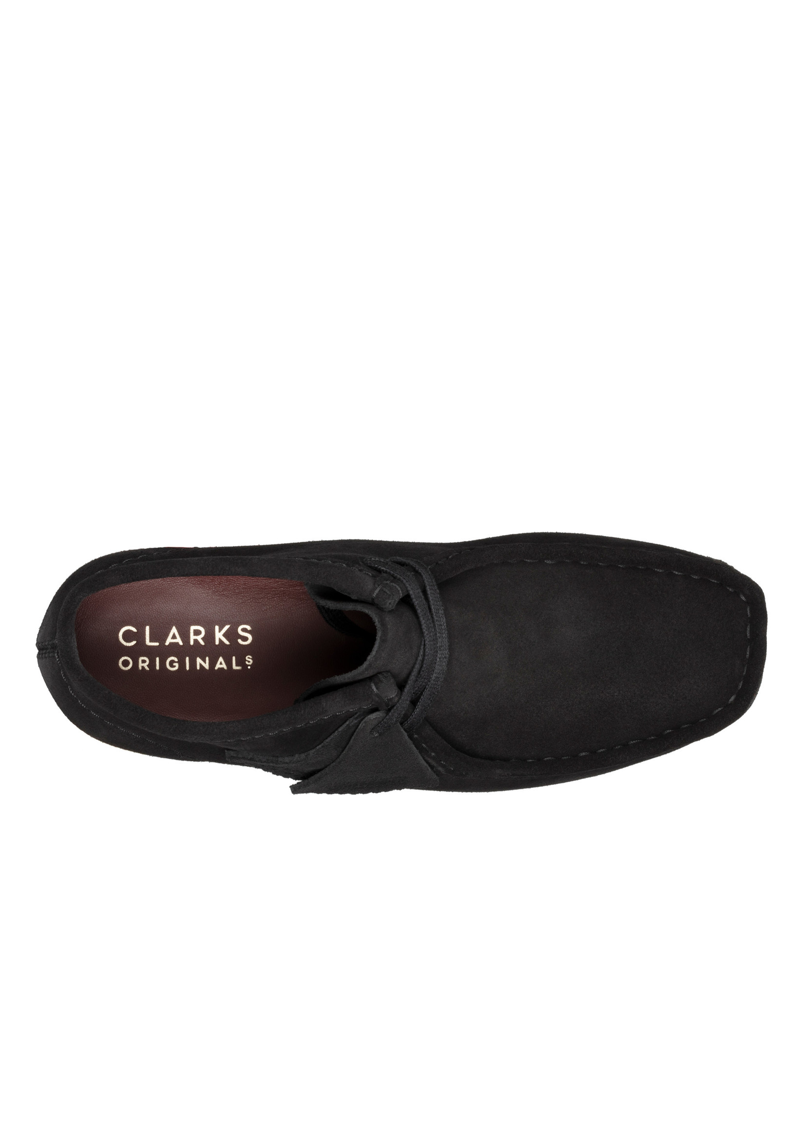 Clarks Womens Wallabee Boot Black Suede Crepe Sole