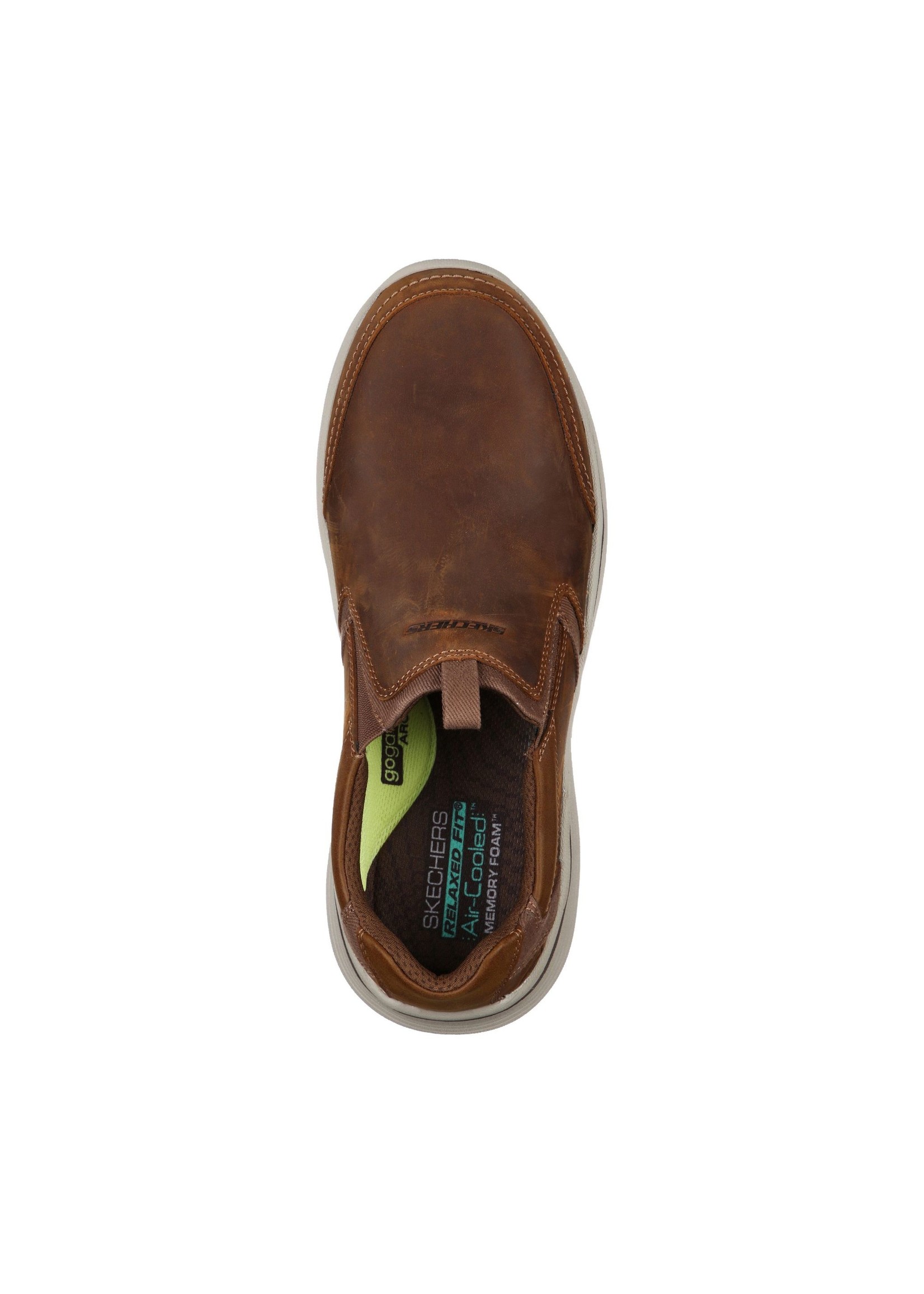 Skechers men's expended top leather slip on moccasin