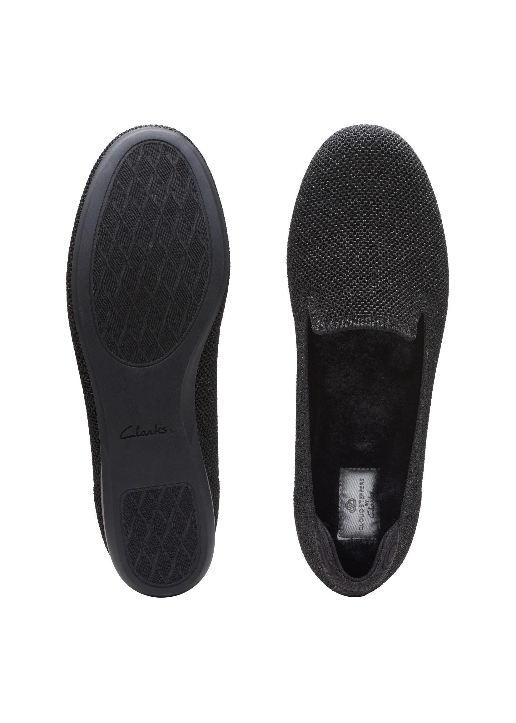 Clarks CLOUDSTEPPERS Women's Clarks Knit Slippers Carly Dream Black/Comb