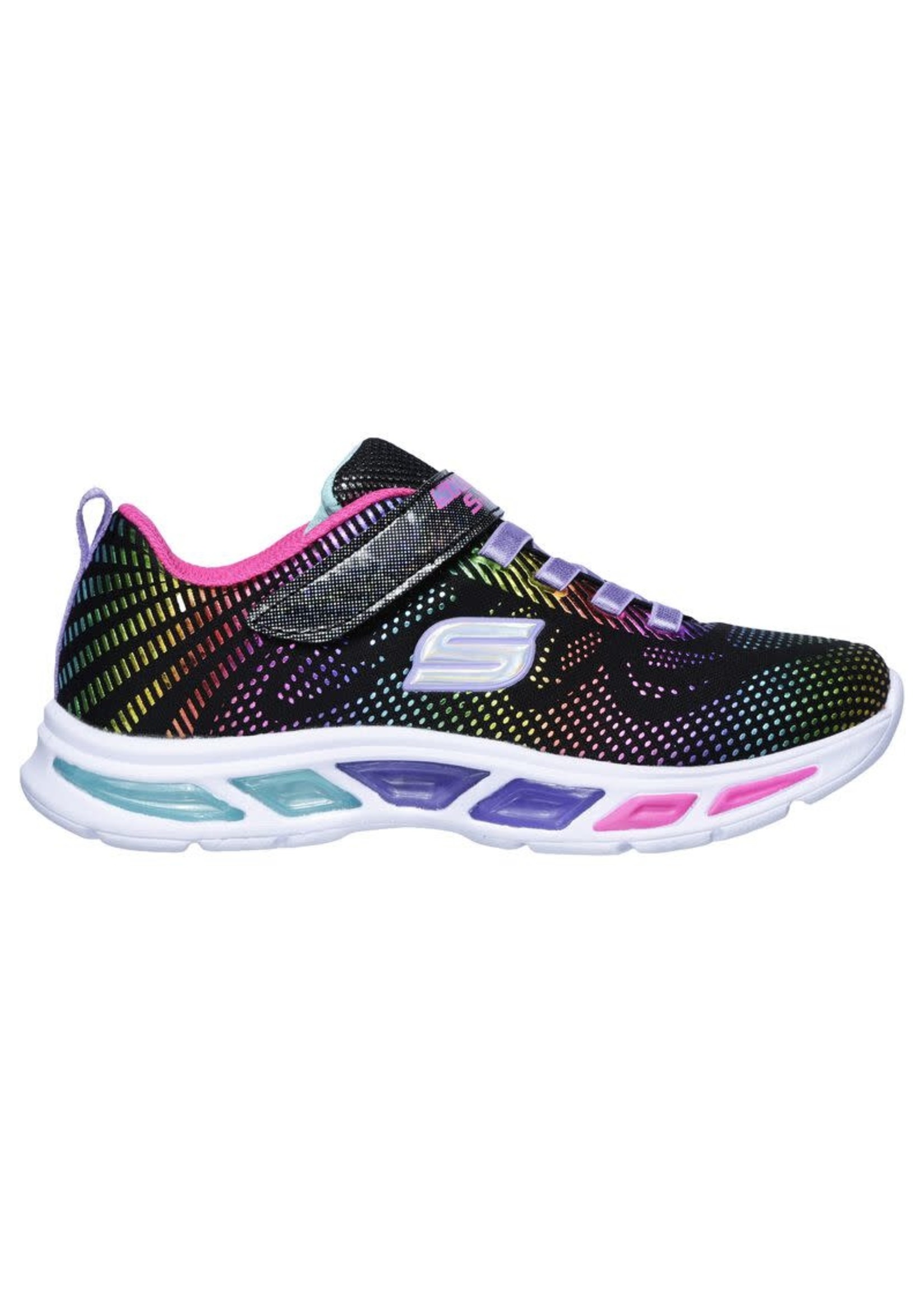 Skechers Kids Boy's Flex-Glow Elite Sneaker, Black/Blue/Lime, Little Kid