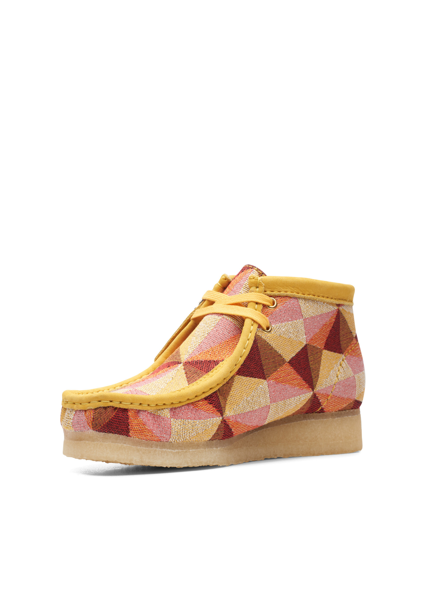 Clarks Womens Wallabee Boot. Yellow Combi 26166092
