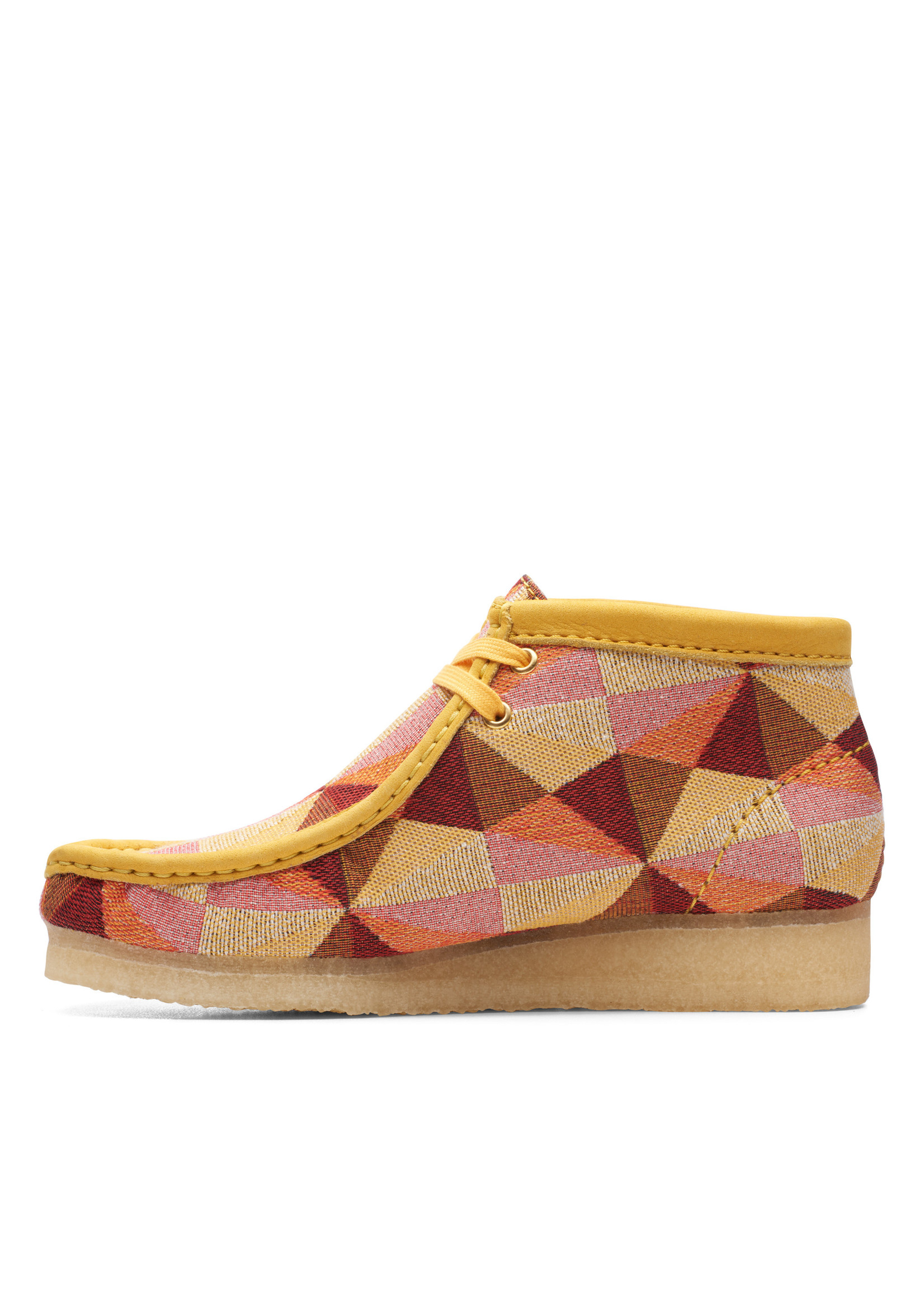 Clarks Womens Wallabee Boot. Yellow Combi 26166092