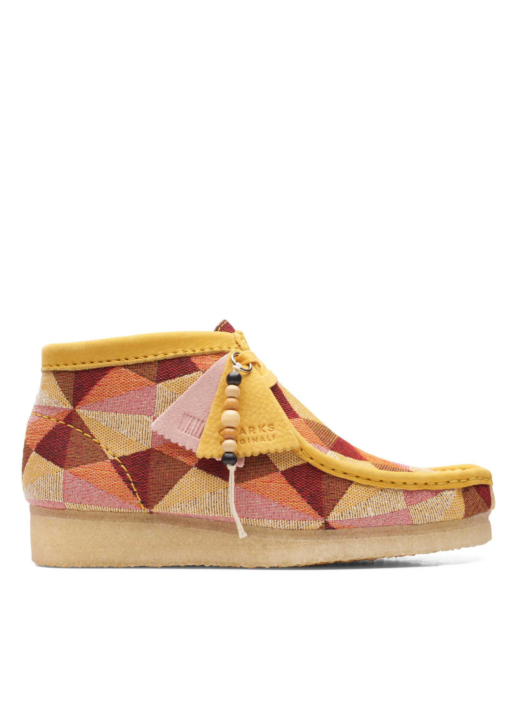 Clarks Womens Wallabee Boot. Yellow Combi 26166092