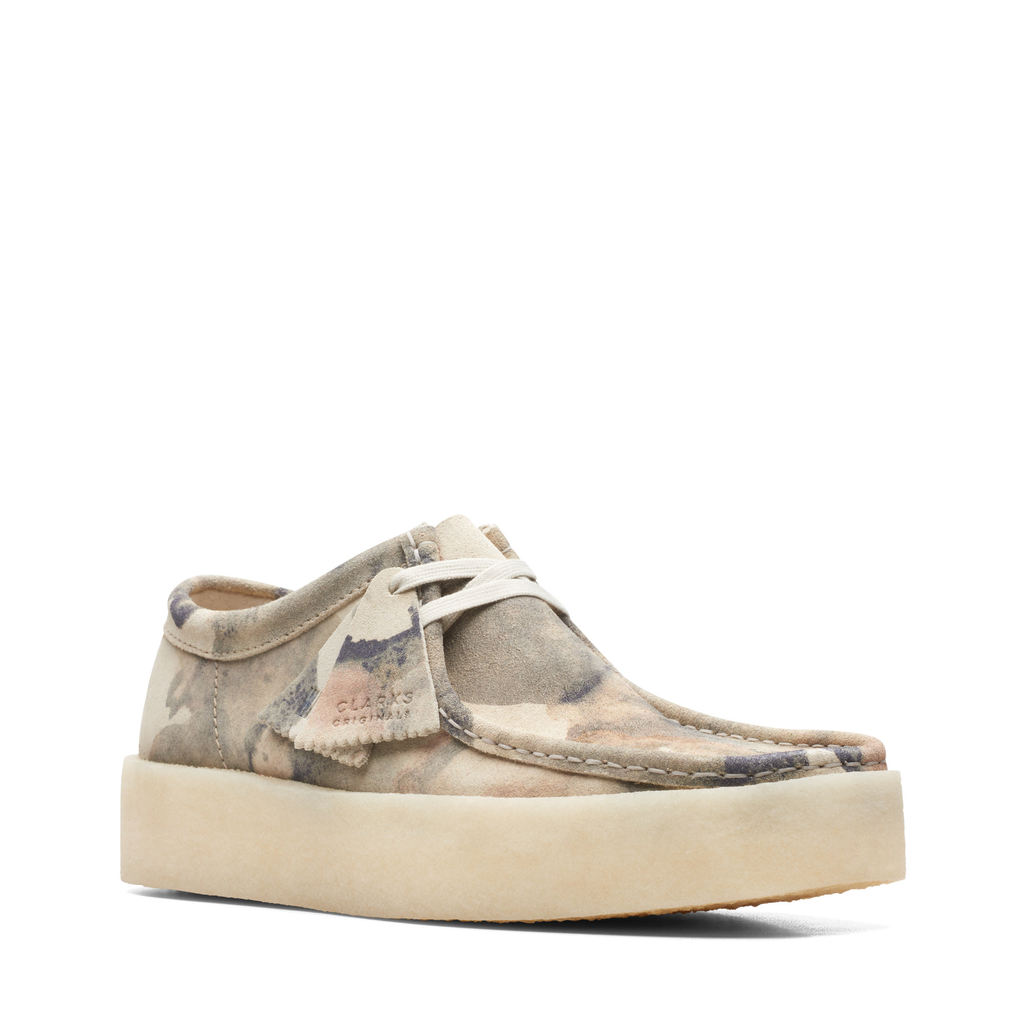 Clarks Originals Men's Wallabee Shoes - Off White Camo - UK