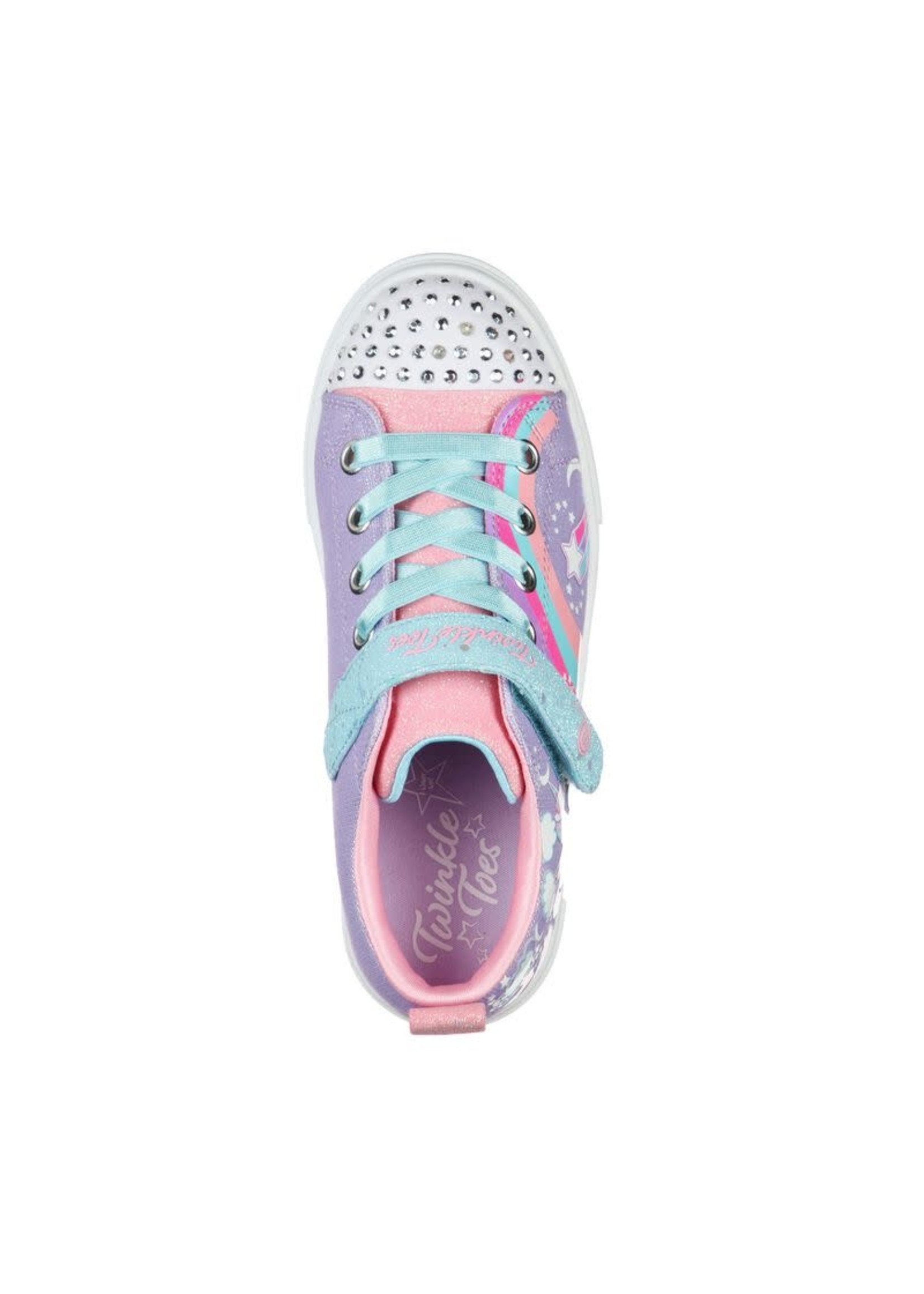 Skechers Girls Sport Lighted - Twinkle Toes: Twinkle Sparks - Unicorn Charmed 314789L Lavender/Multi