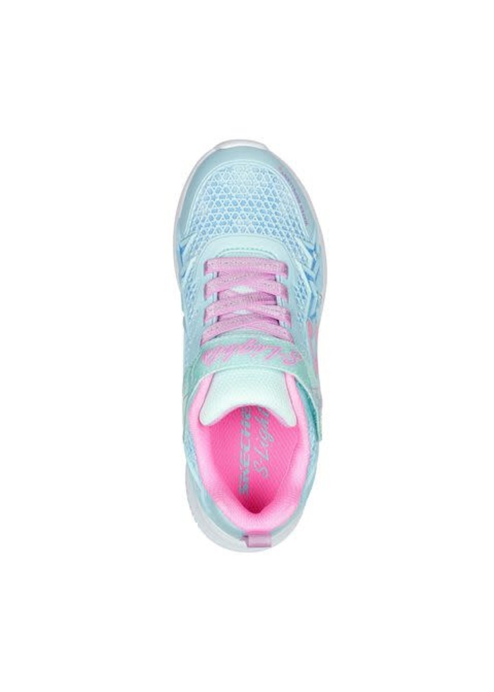 Skechers Kids Girls JUMPSTERS-Wishful Star Sneaker, Aqua Blue Purple