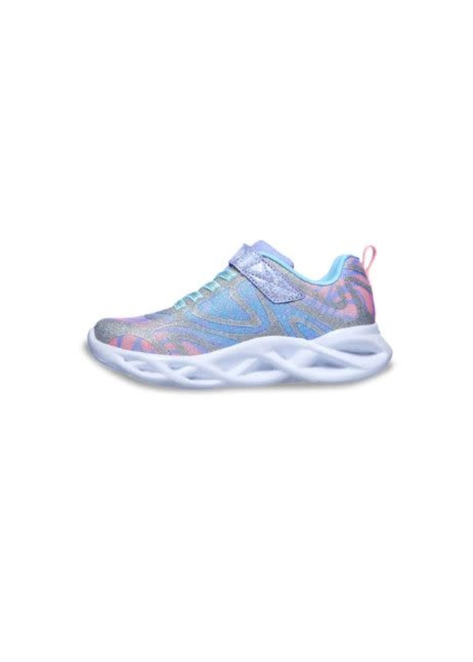 Skechers Kids Girls Twisty Brights-Dazzle Flash Sneaker302305, Silver/Multi