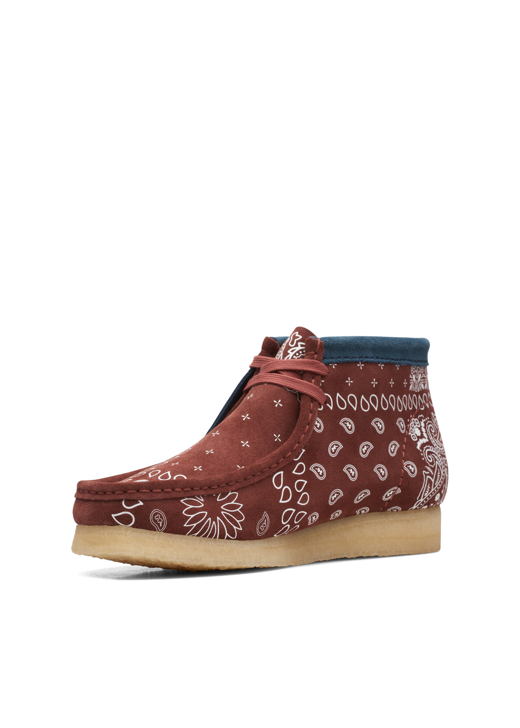 Clarks Mens Originals Icon Wallabee Boot Brick (Dark Red) Paisley