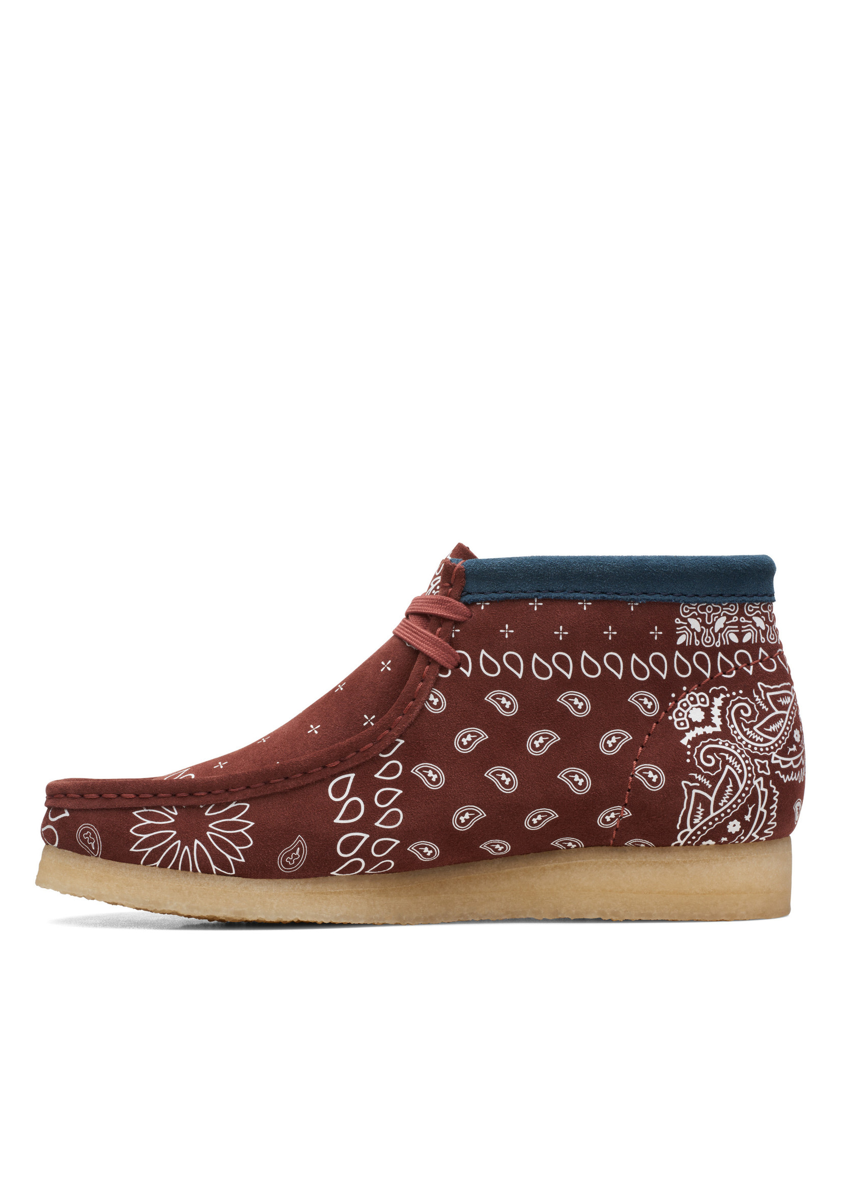 Clarks Mens Originals Icon  Wallabee Boot Brick (Dark Red)  Paisley 26168826