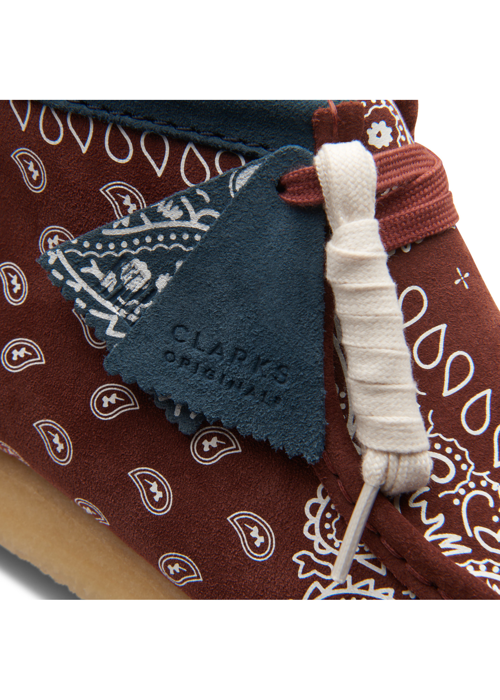 Clarks Mens Originals Icon  Wallabee Boot Brick (Dark Red)  Paisley 26168826