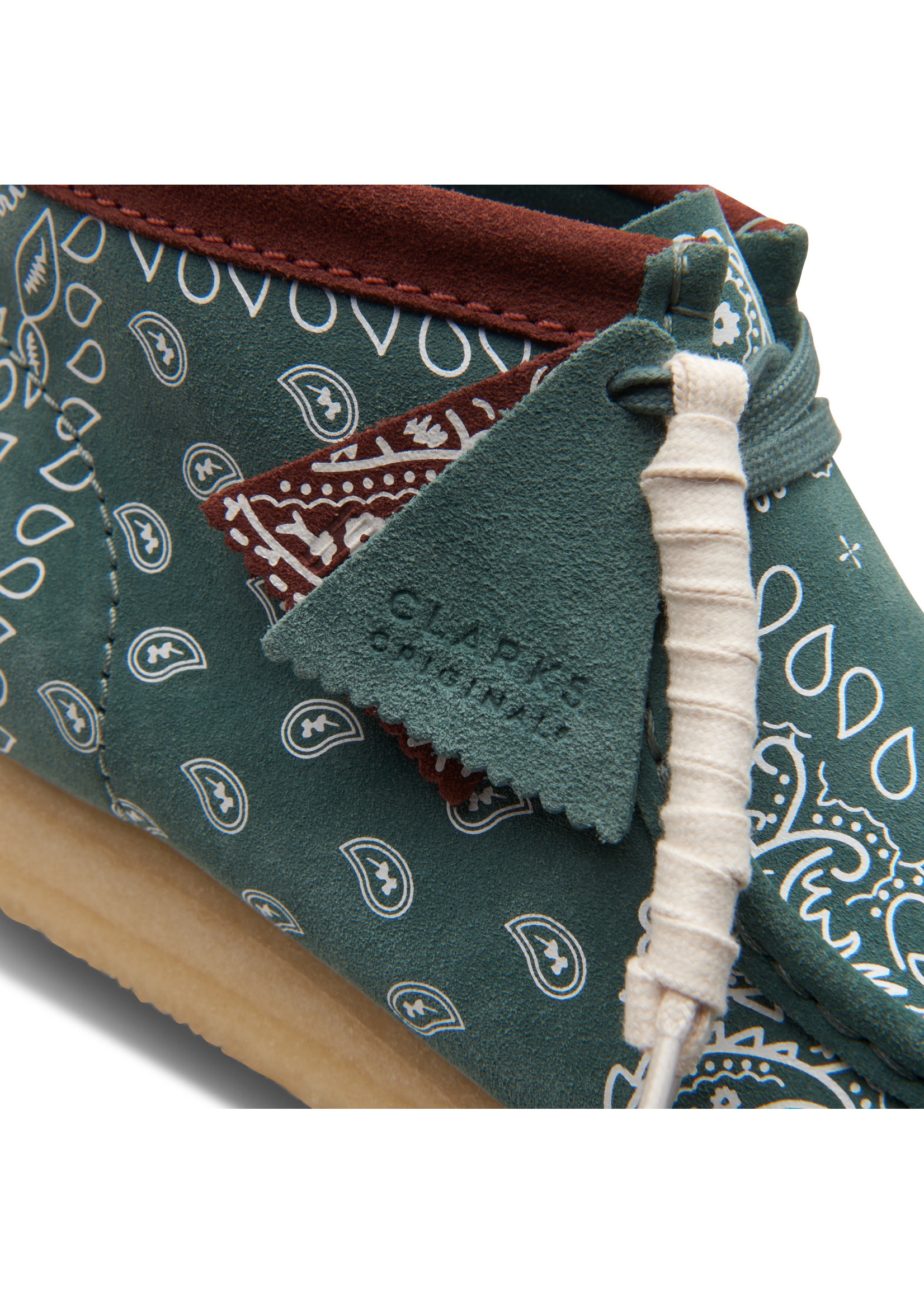 Clarks Mens Originals Icon  Wallabee Boot Green Paisley 26168803