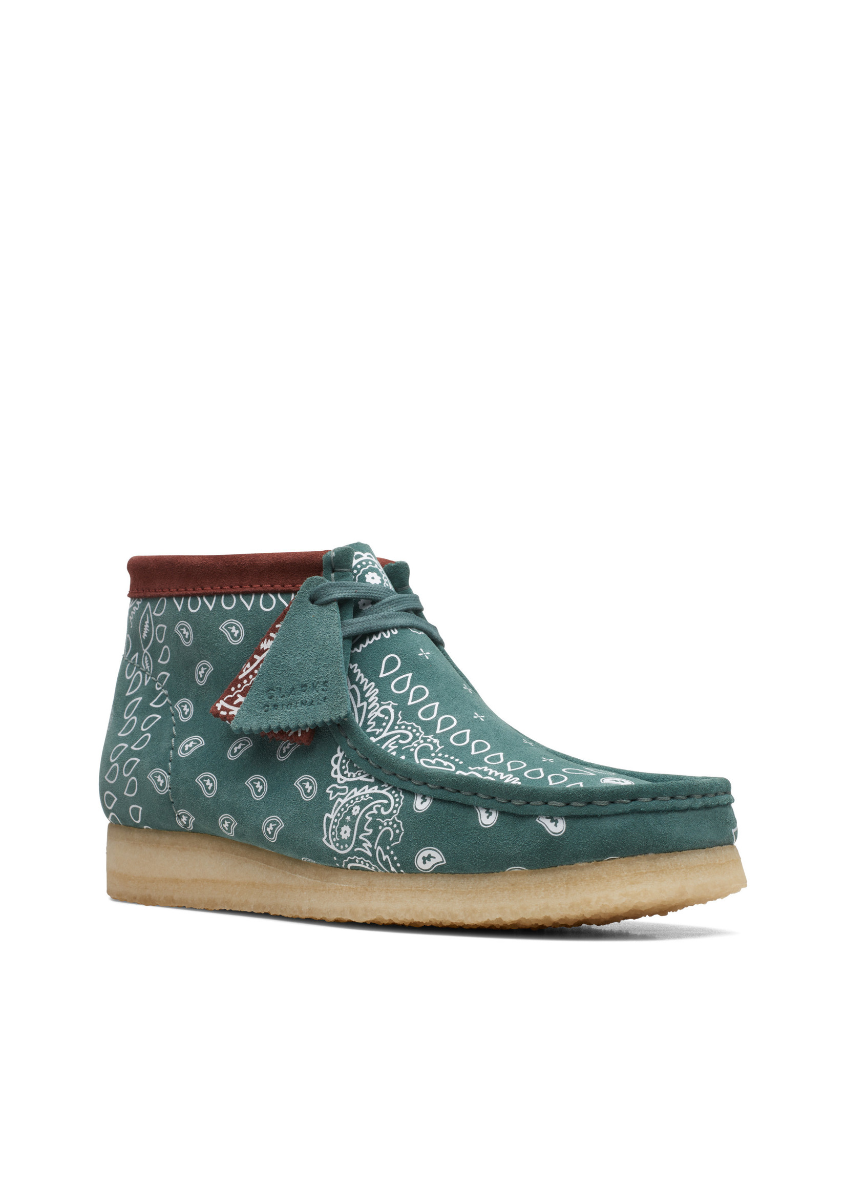 Clarks Mens Originals Icon  Wallabee Boot Green Paisley 26168803