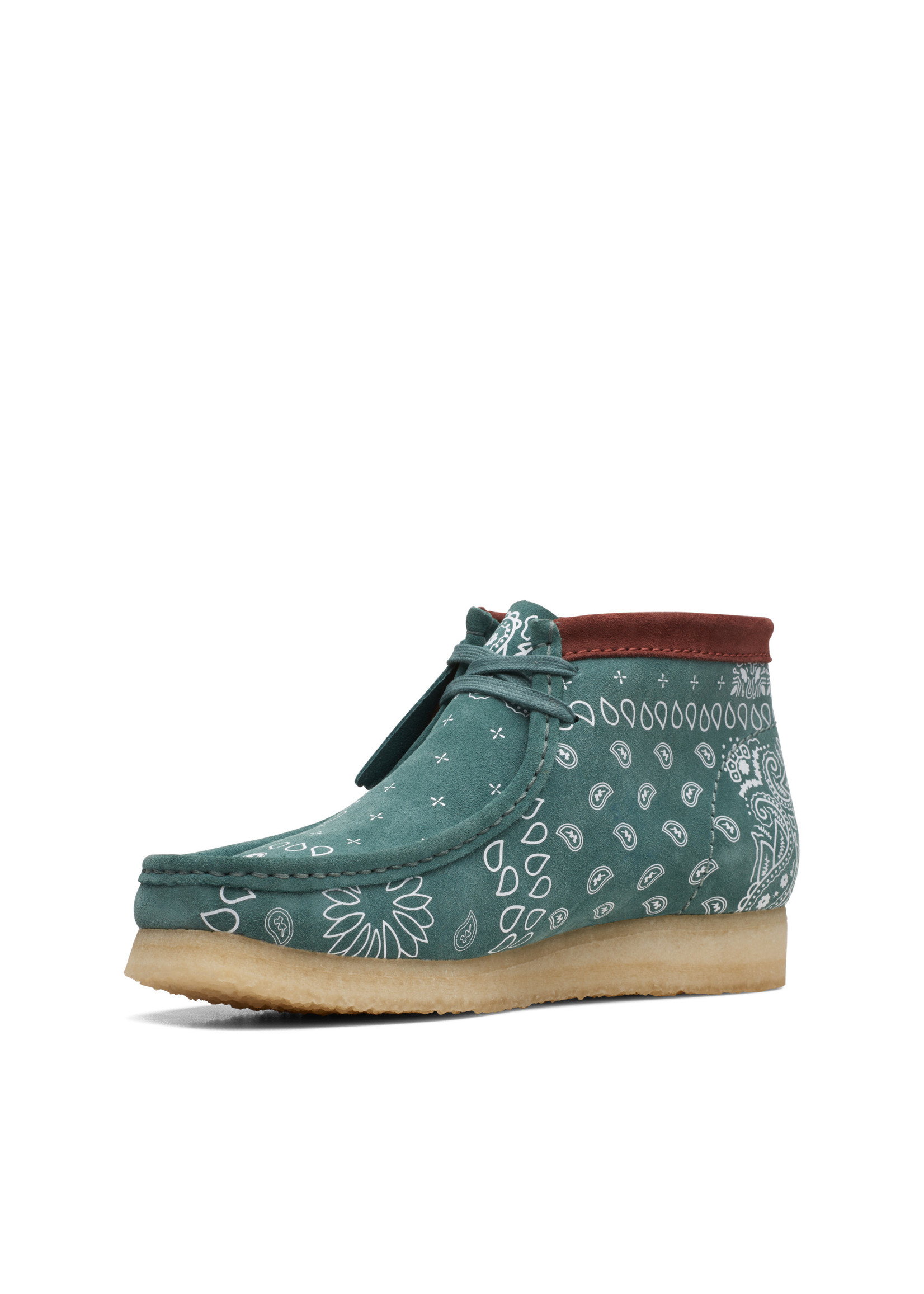 Clarks Mens Originals Icon  Wallabee Boot Green Paisley 26168803