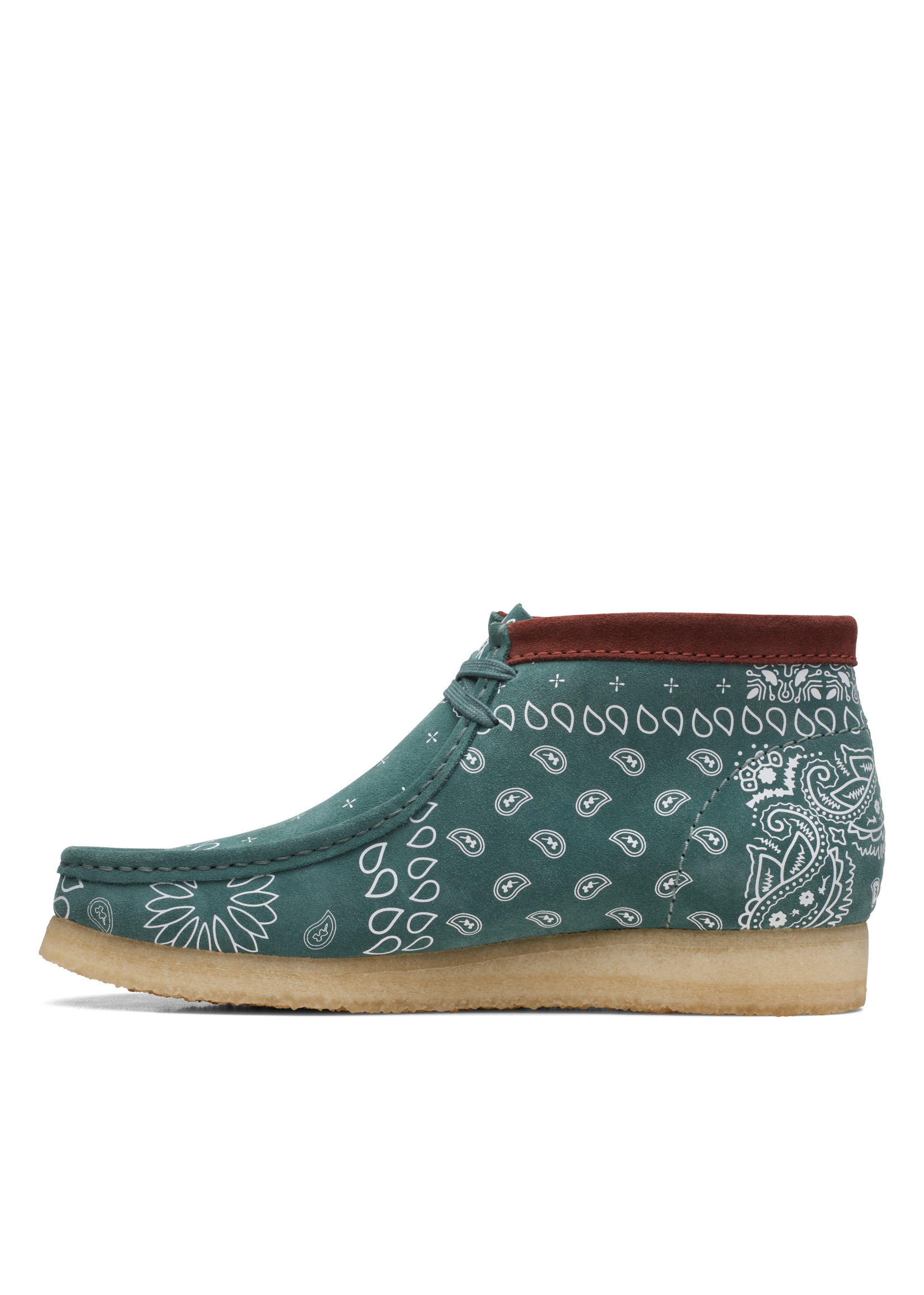 Clarks Mens Originals Icon Wallabee Boot Green Paisley 26168803