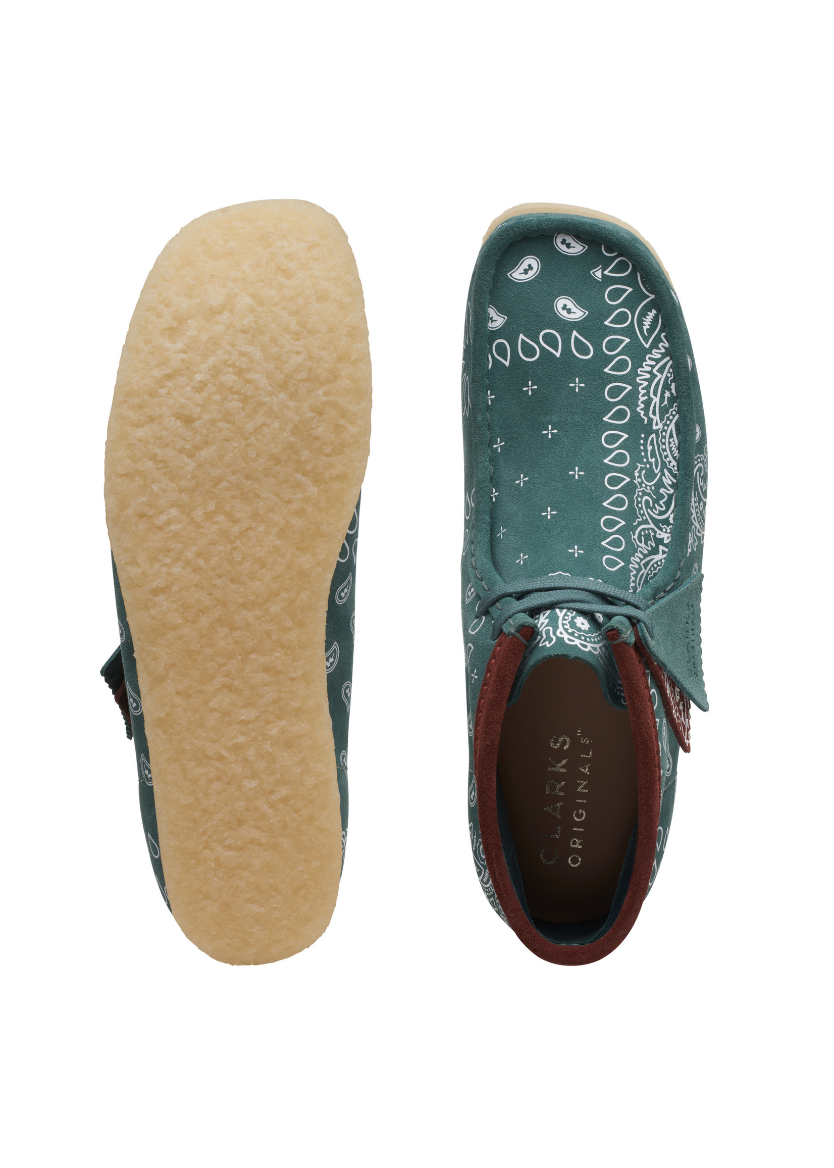 Clarks Mens Originals Icon  Wallabee Boot Green Paisley 26168803