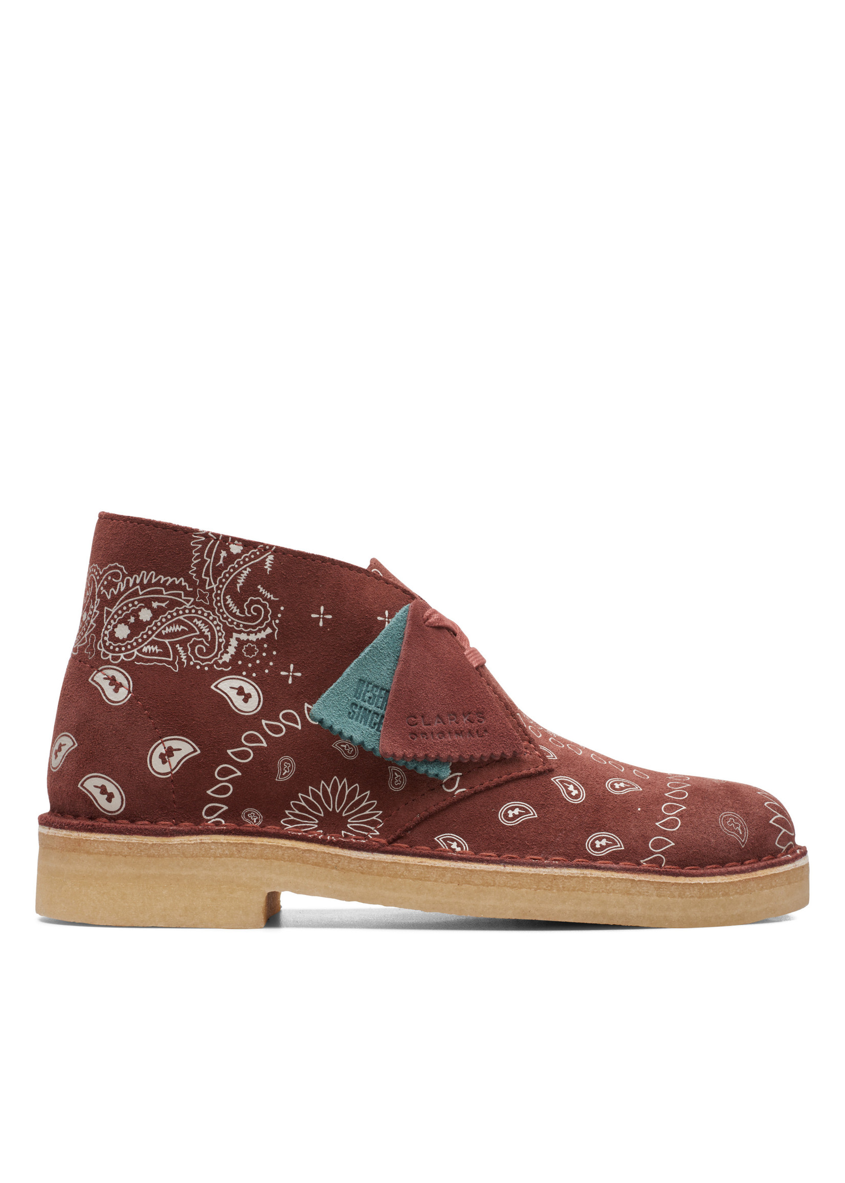 Clarks Womens Icon Desert Boot Brick (Dark Red) Paisley 26168784