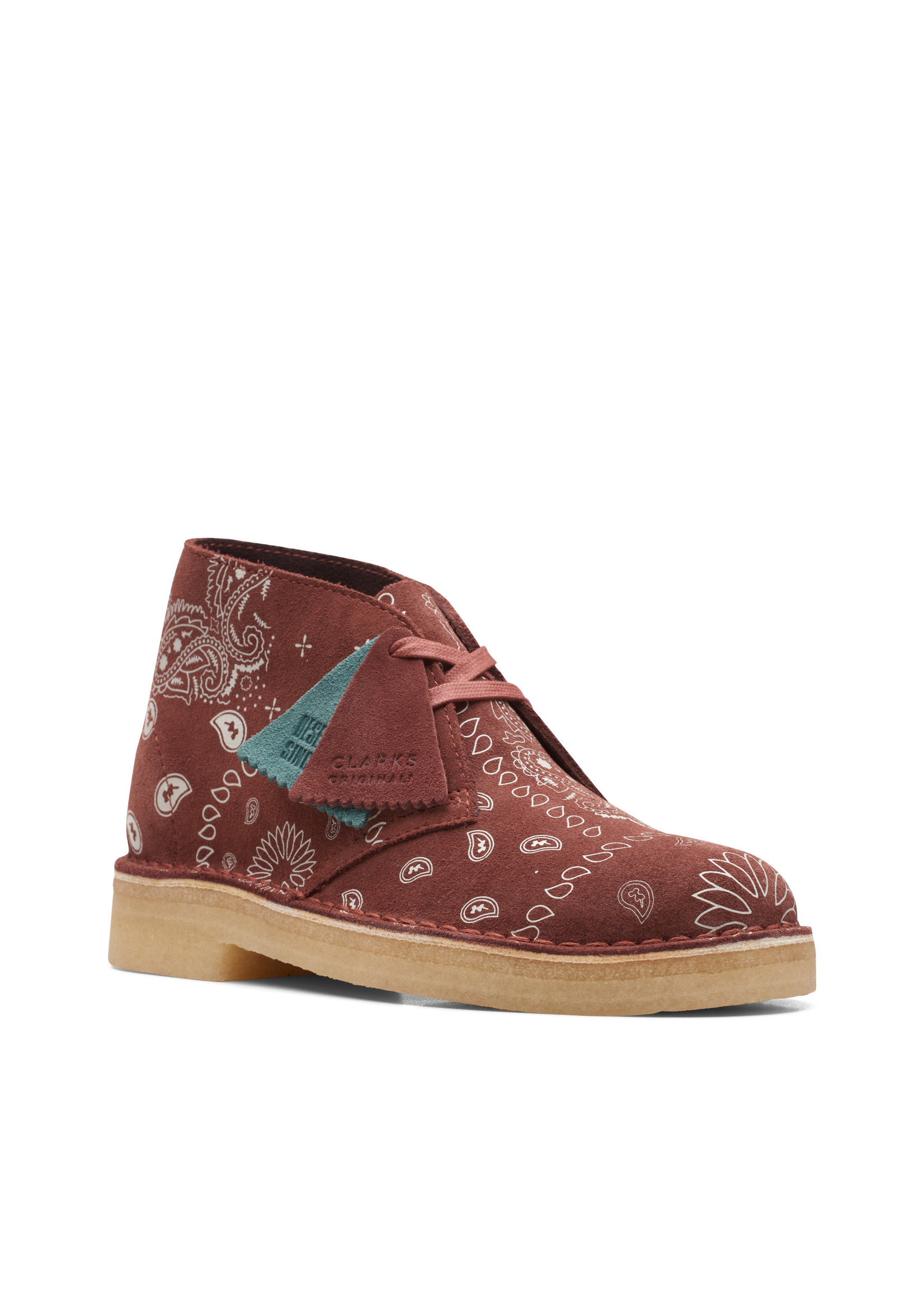 Clarks Womens Icon Desert Boot Brick (Dark Red) Paisley 26168784