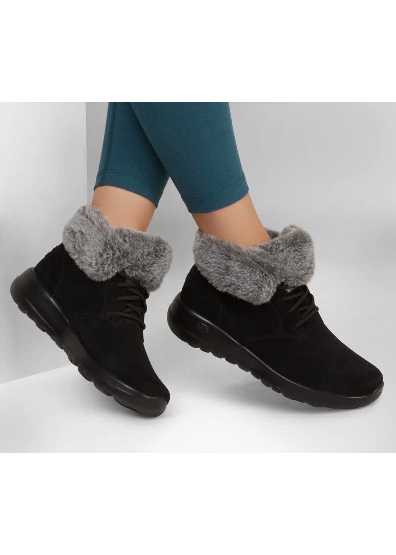 Skechers Womens ON-The-GO Joy-Plush Dreams Fashion Boot, Black/Grey