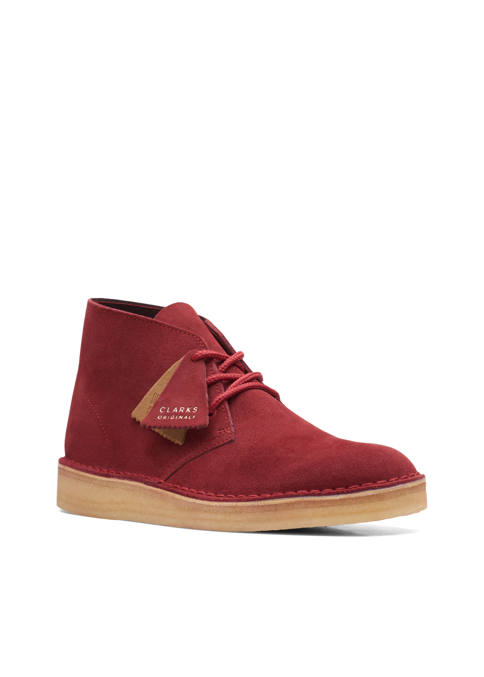 Red suede shop clarks