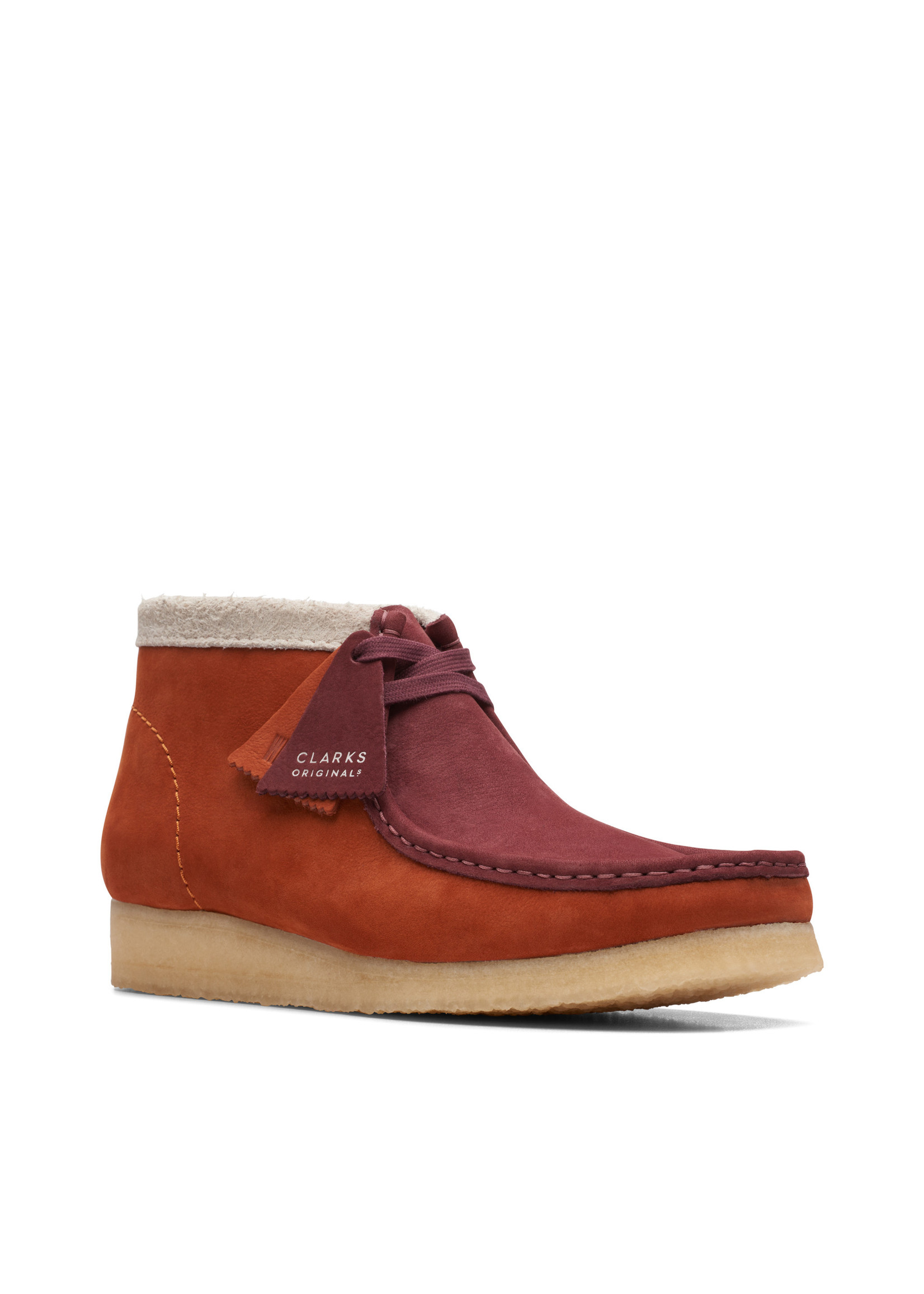 Clarks Mens Originals Icon Wallabee Boot Dark Orange Combi 26168830