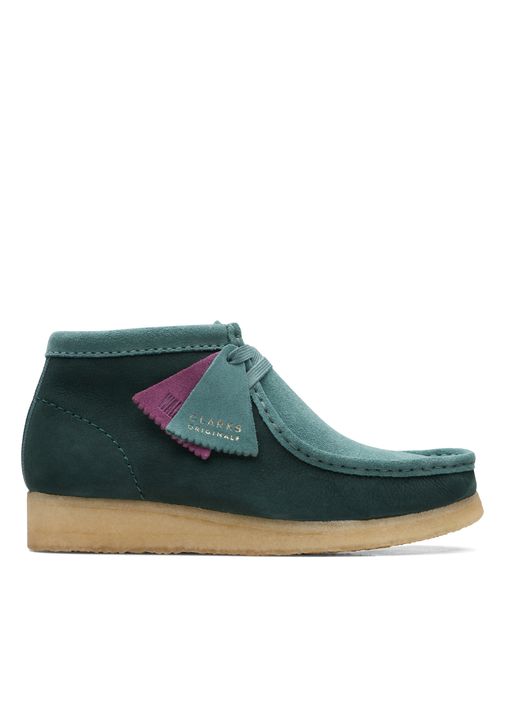 Clarks Womens Wallabee Boot. Teal Green Combi  | 26167942
