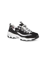 Skechers Women's Memory Foam D'Lites  Sneaker -Biggest Fan - Black/White