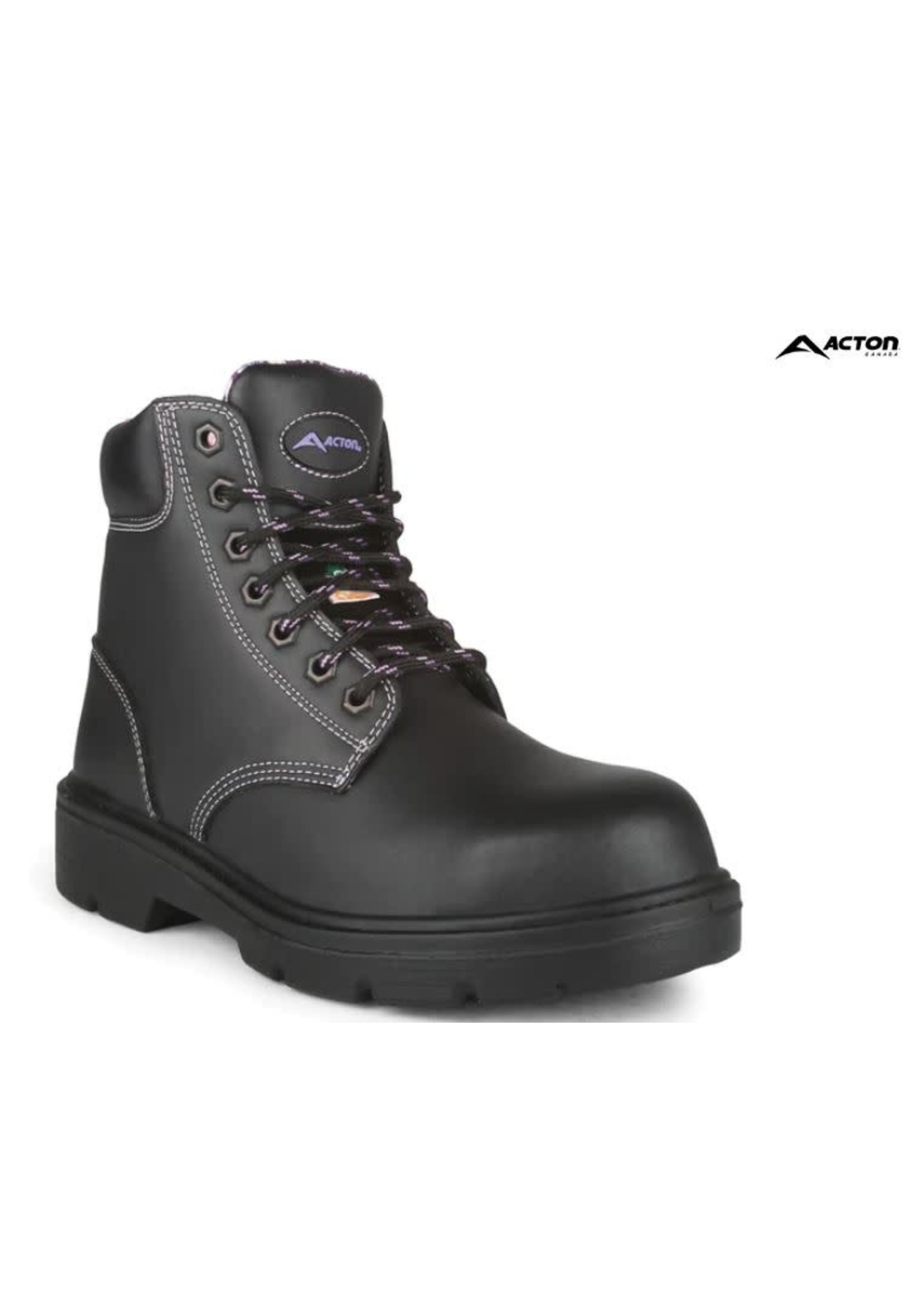 Acton Womens Prolady, Black 5″ Leather Work Boots