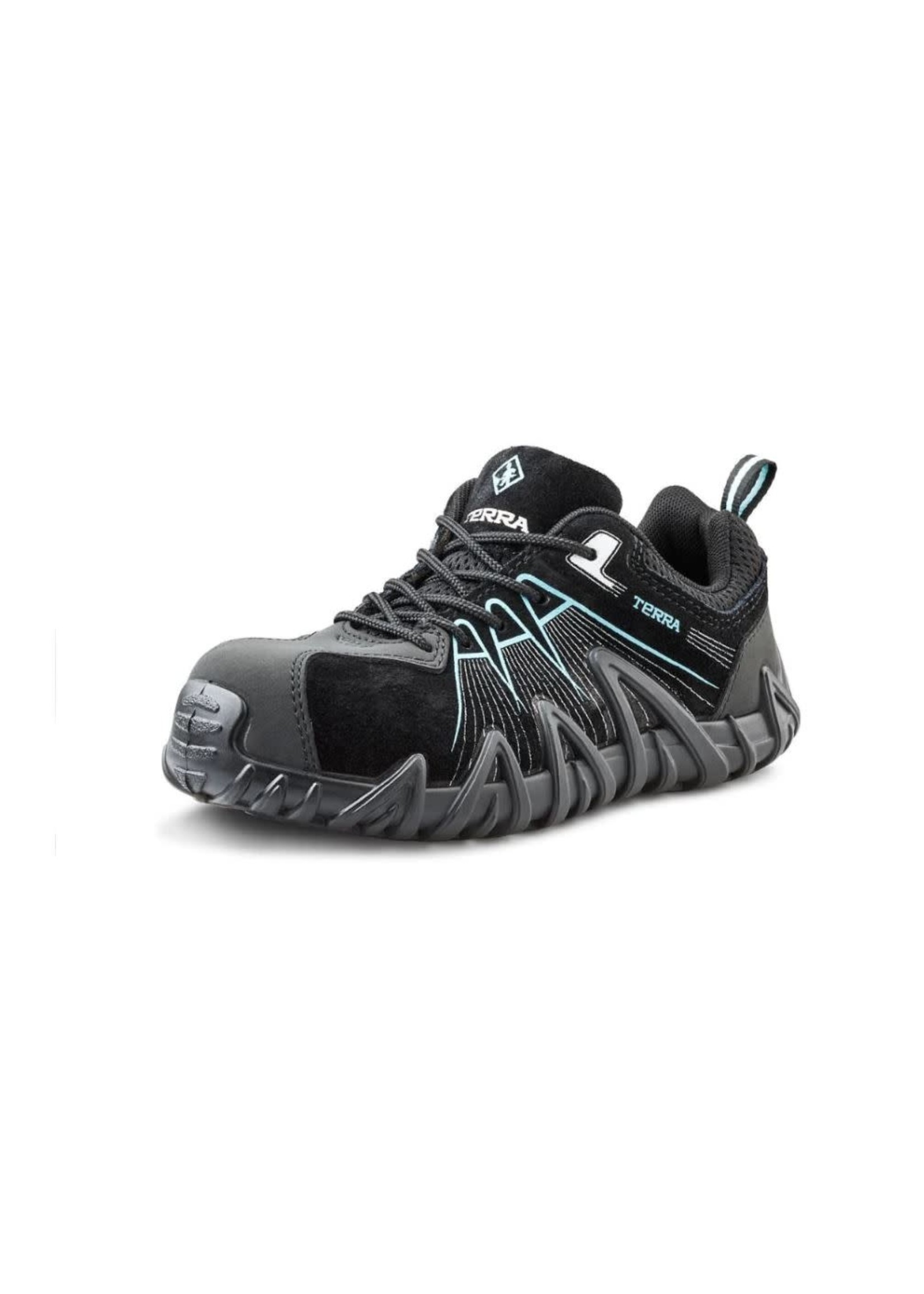 Terra Women's CSA Approved  Spider X  Lightweight Composite Toe Athletic Work Shoe TR0A4NPWA13 Black/Aqua