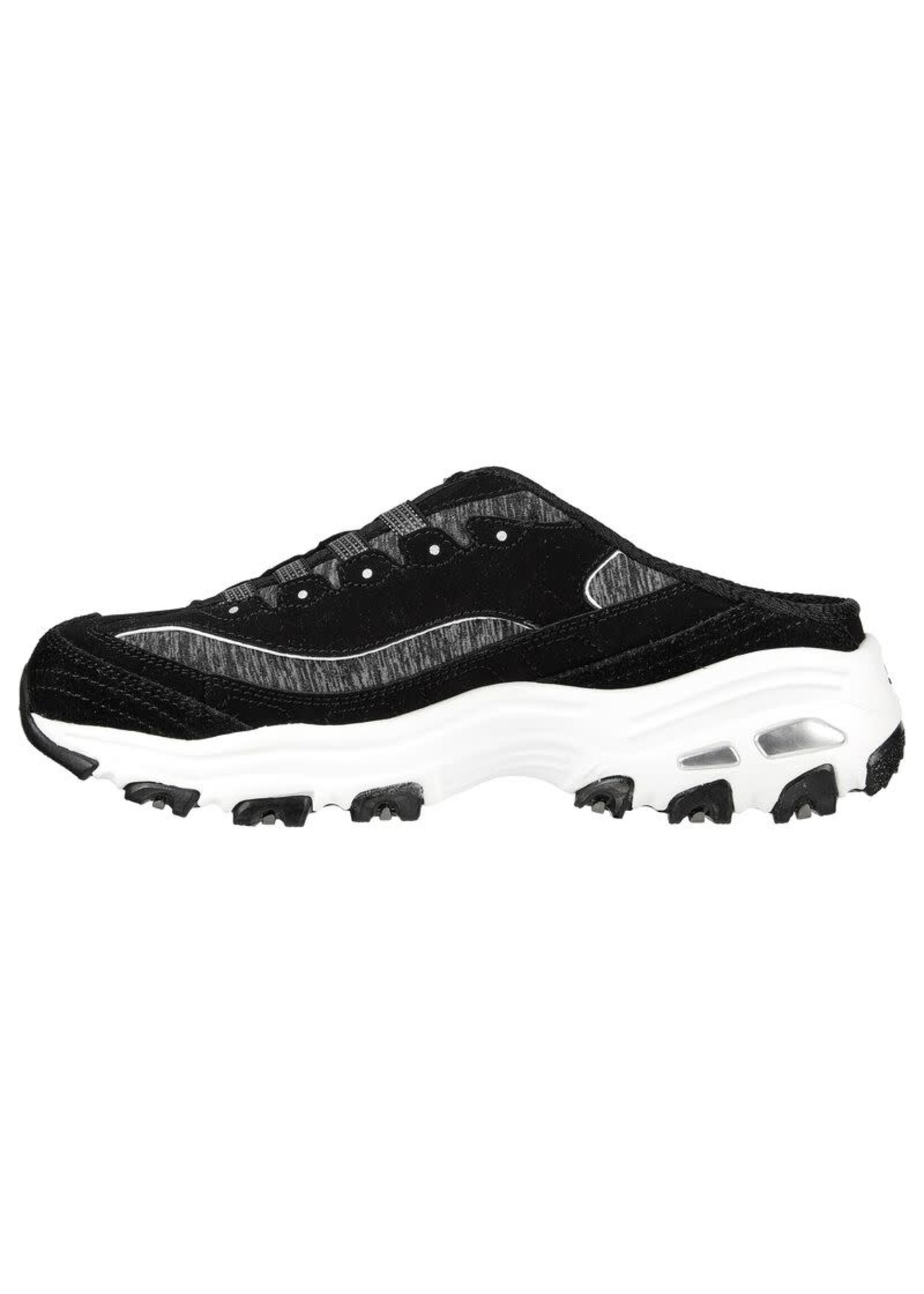 Skechers Womens D'Lites Resilient Fashion Slip On Sneaker - Black/White