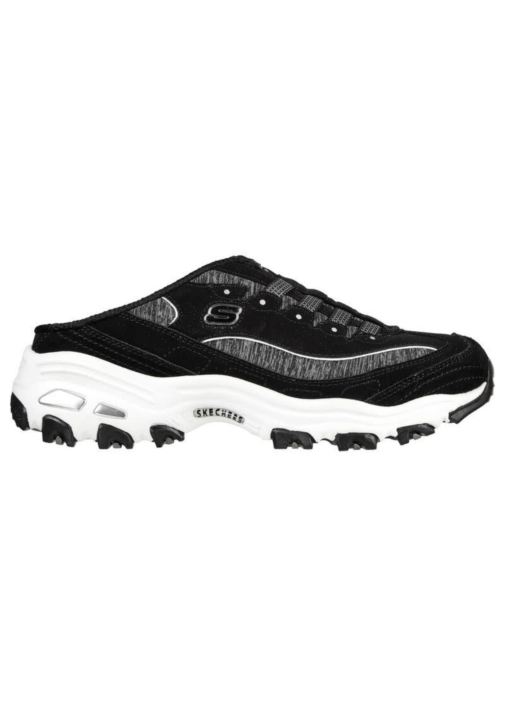 Skechers Womens D'Lites Resilient Fashion Slip On Sneaker - Black/White