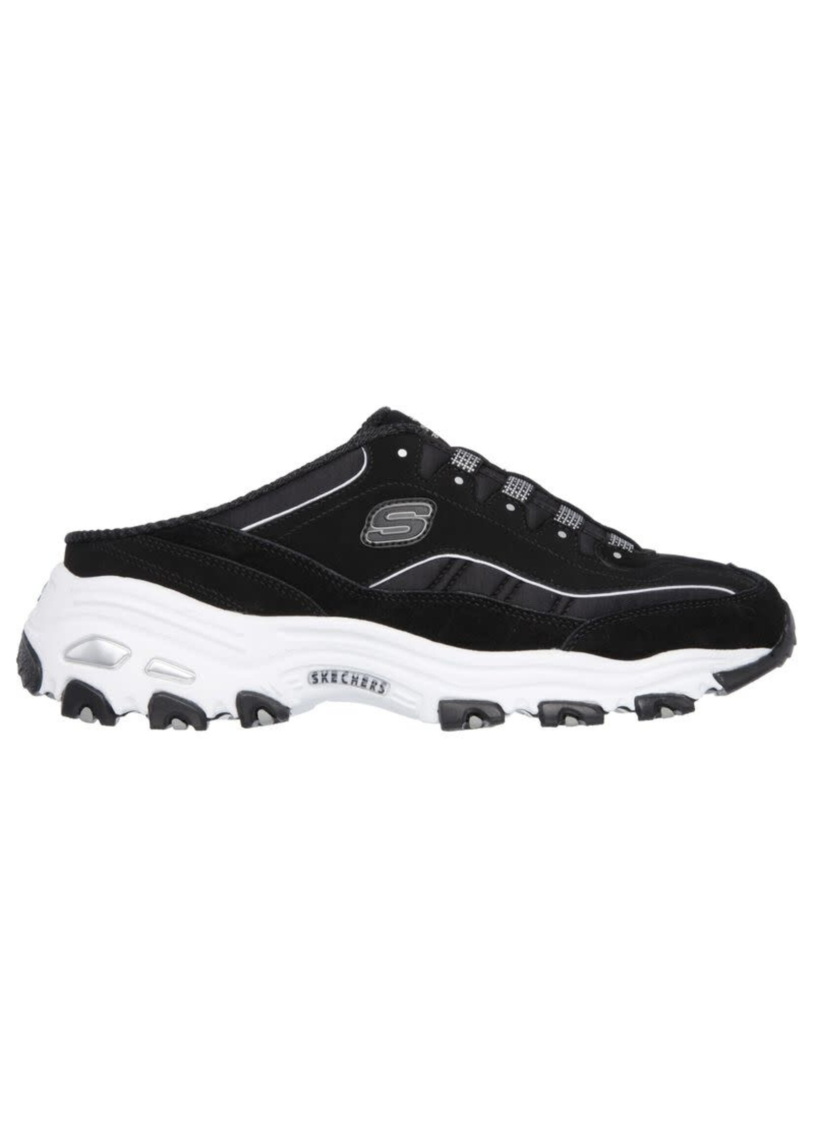 Skechers Womens D'Lites Resilient Fashion Slip On Sneaker - Black/White