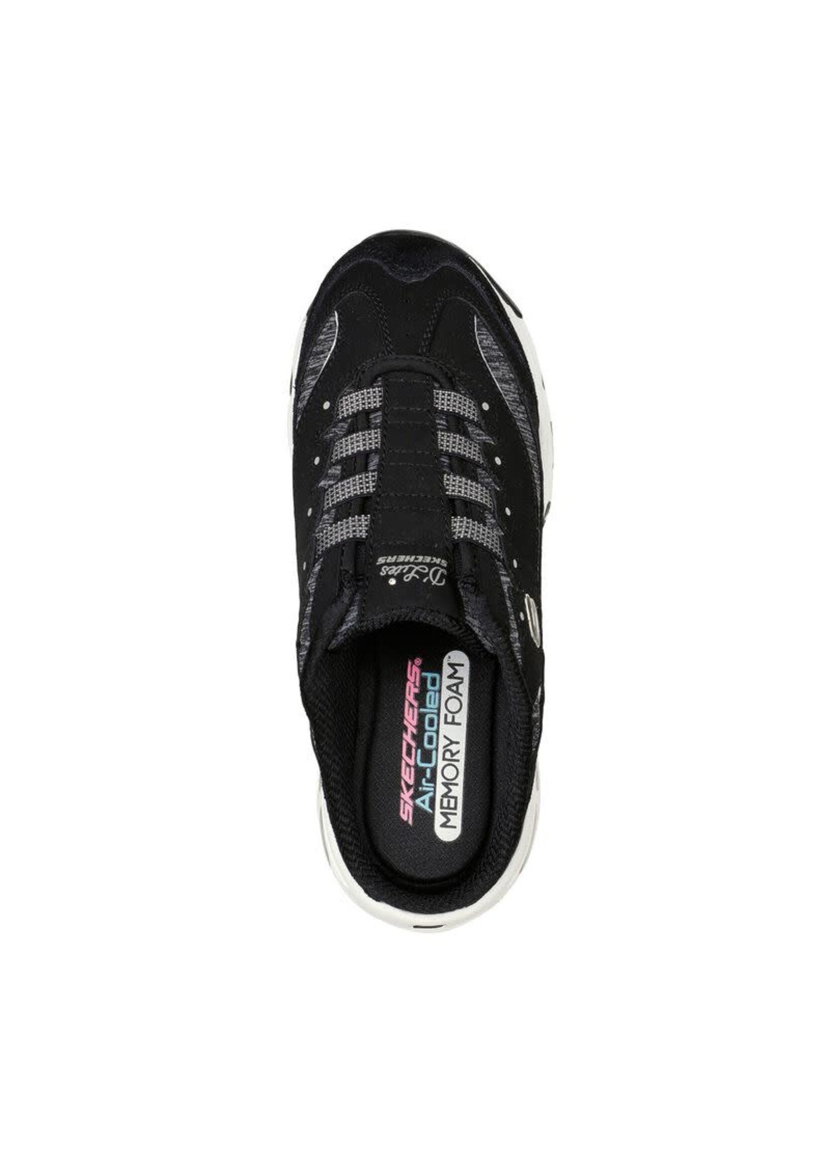Skechers Womens D'Lites Resilient Fashion Slip On Sneaker - Black/White